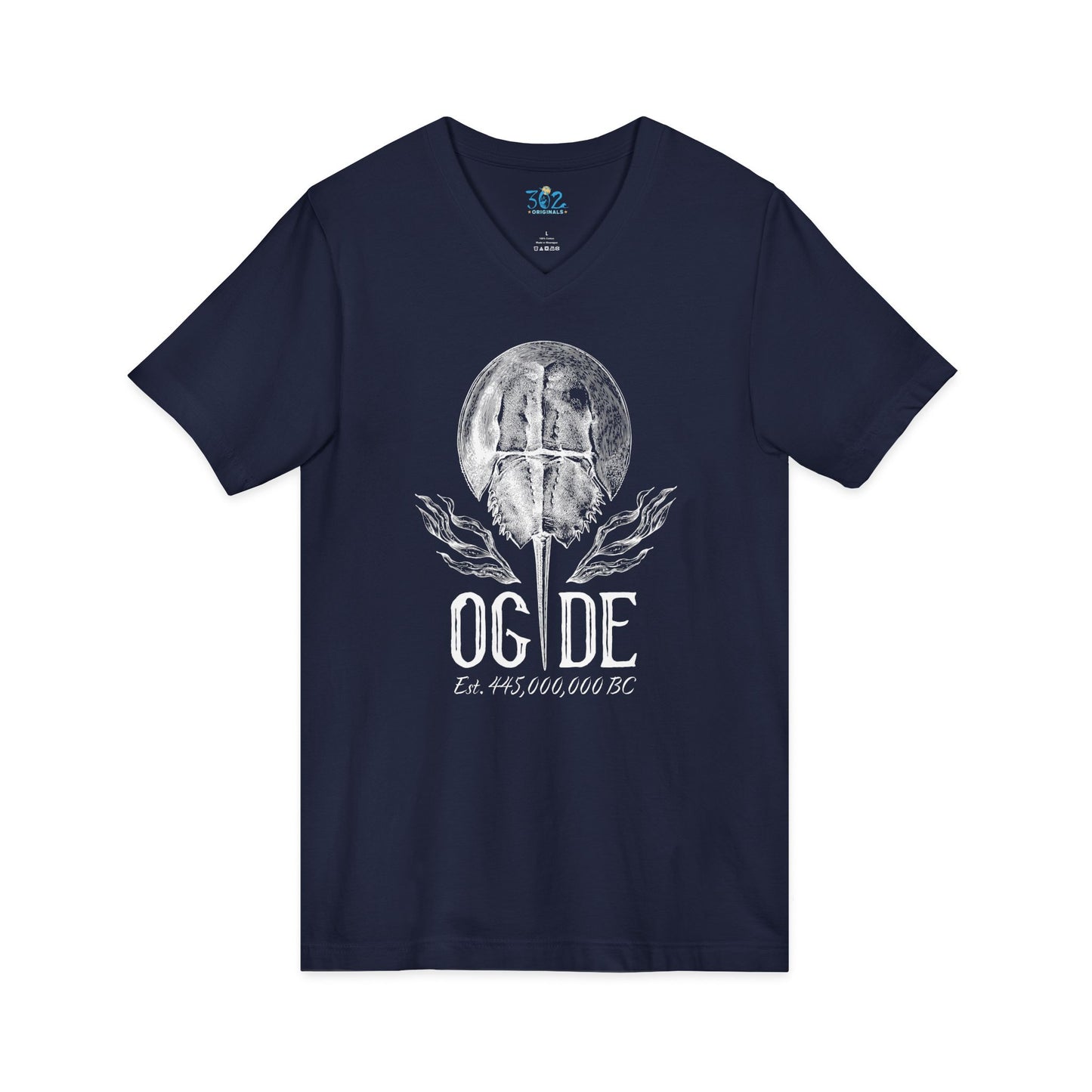 OG DE Horse Shoe Crab V-Neck Tee front