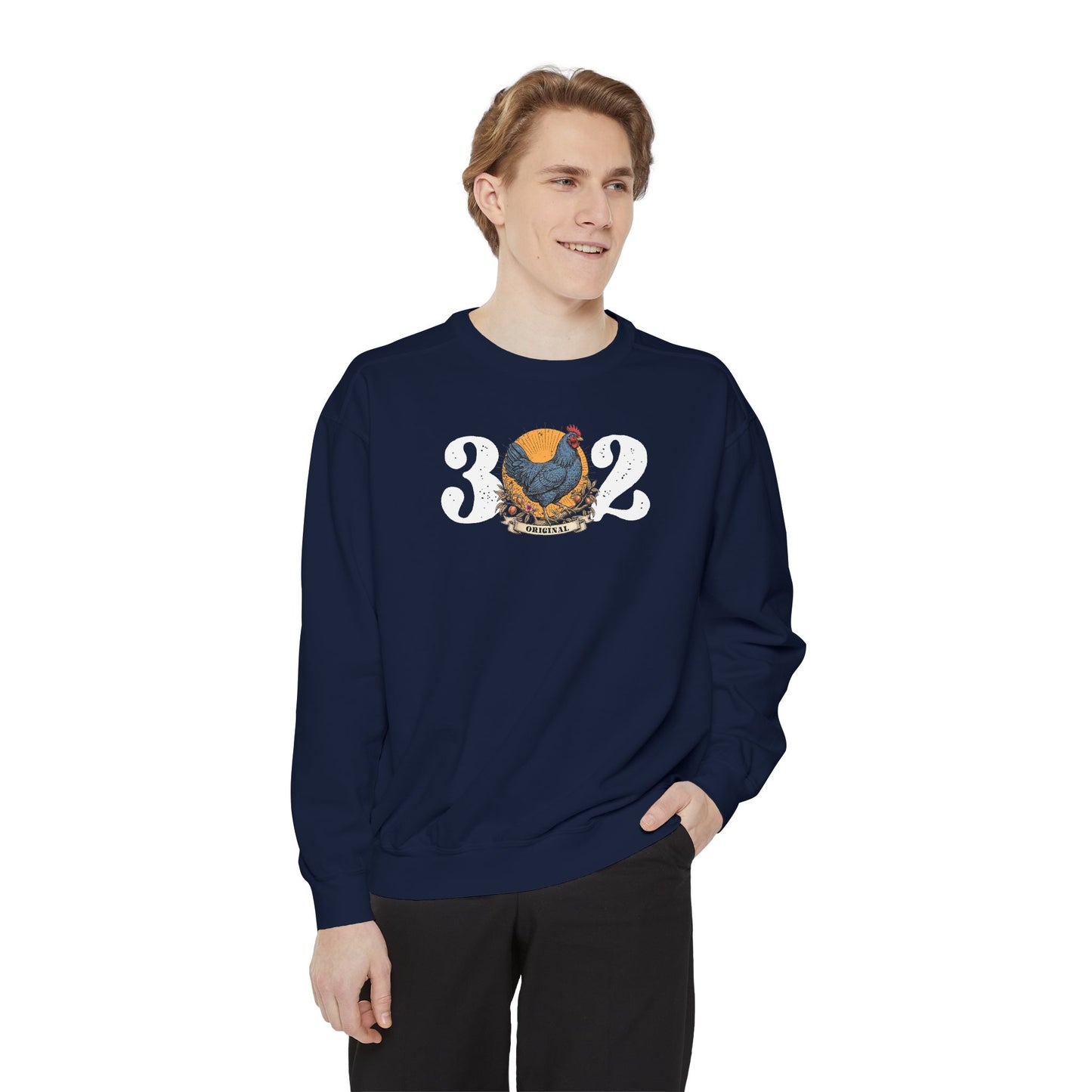 302 Original Delaware Blue Hen Unisex Garment-Dyed Sweatshirt