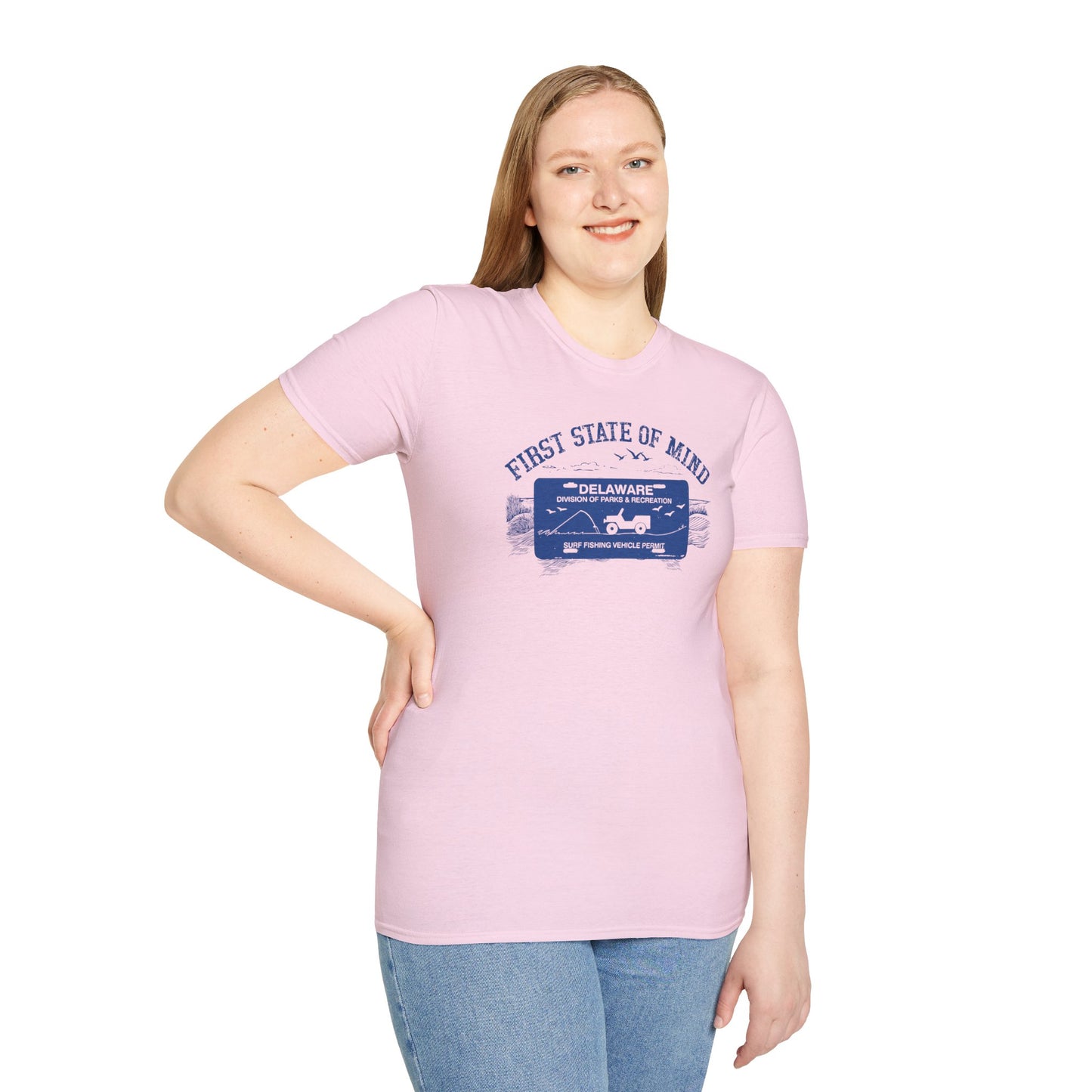 Delaware First State of Mind Surf Fishing Crew Neck Tee