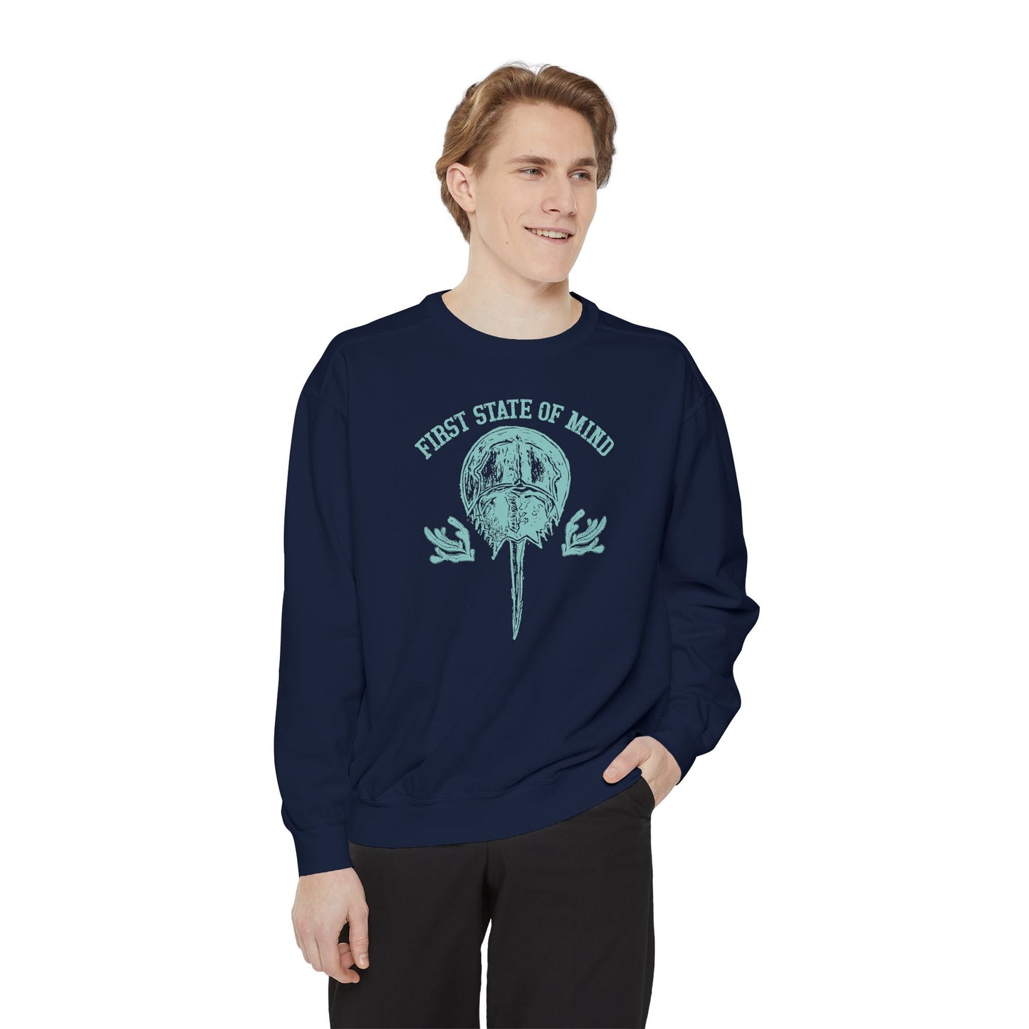 Horse Shoe Crab First State of Mind Unisex Garment-Dyed Sweatshirt