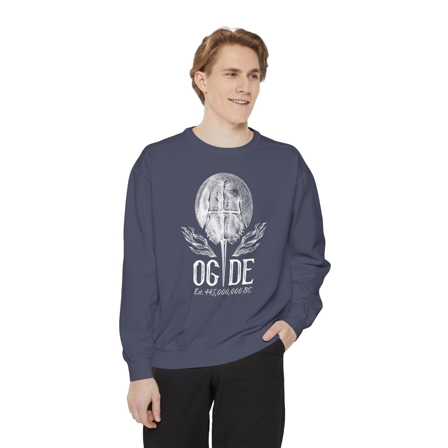 OG DE Delaware Horse Shoe Crab Unisex Garment-Dyed Sweatshirt