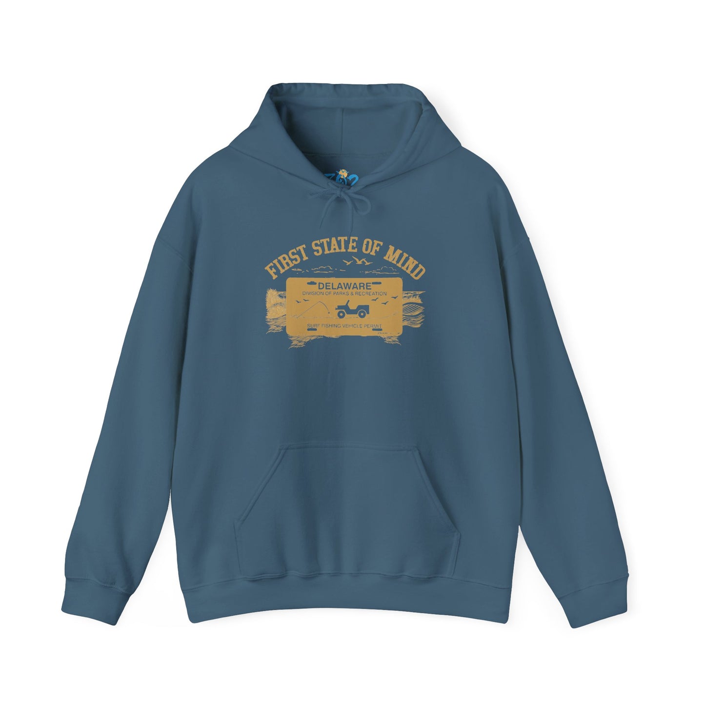 Delaware First State of Mind Surf Fishing Hoodie Dark