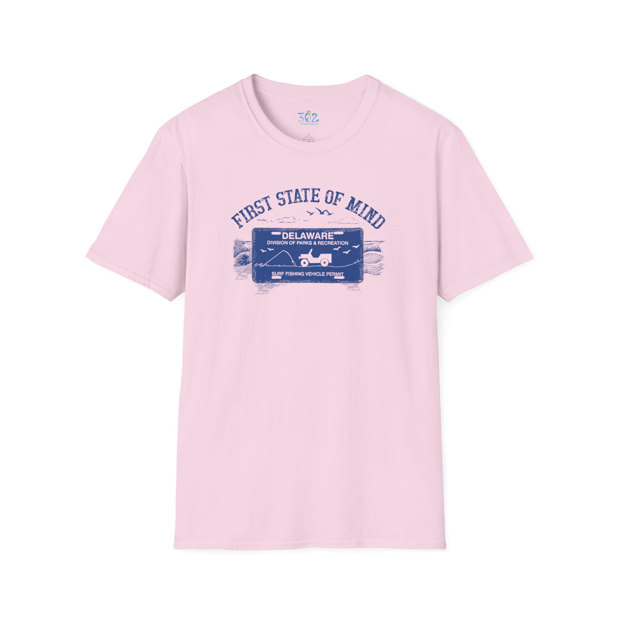 Delaware First State of Mind Surf Fishing Crew Neck Tee