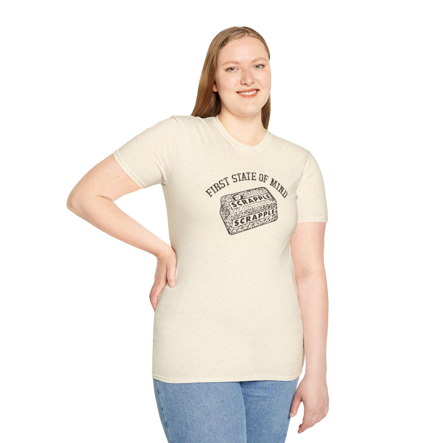 Delaware First State of Mind Scrapple Crew Neck Tee Shirt