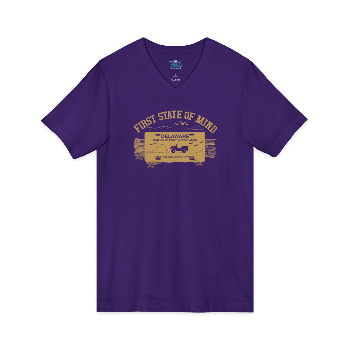 Delaware First State Surf Fishing Unisex V neck