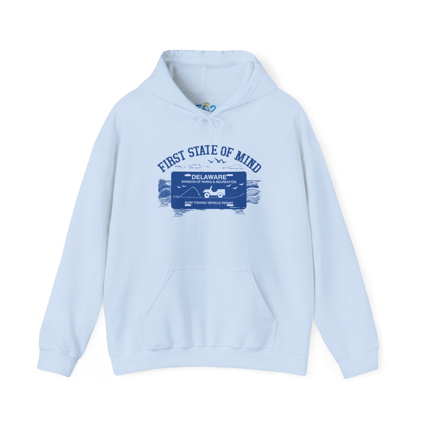 Delaware First State Surf Fishing Hoodie Light Color