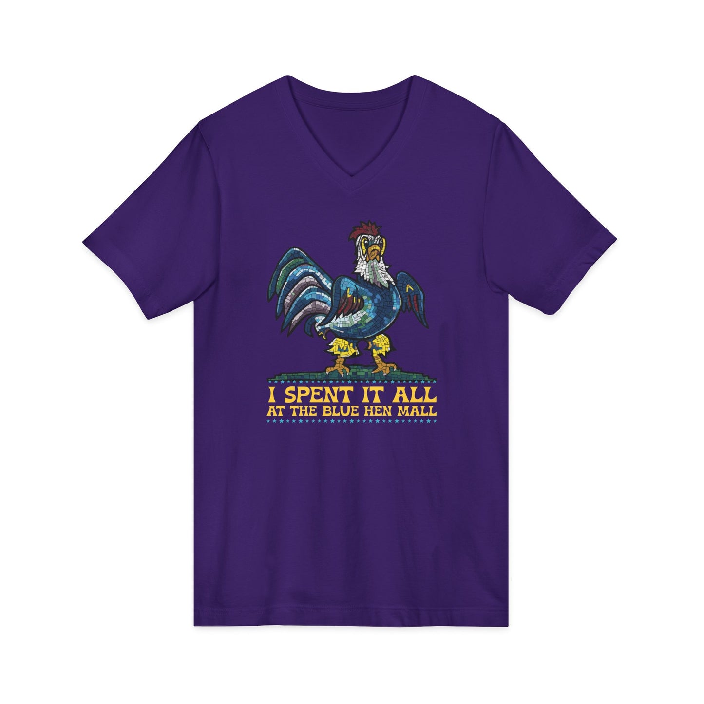 "Spent it All" Delaware Blue Hen Mall V-Neck Tee