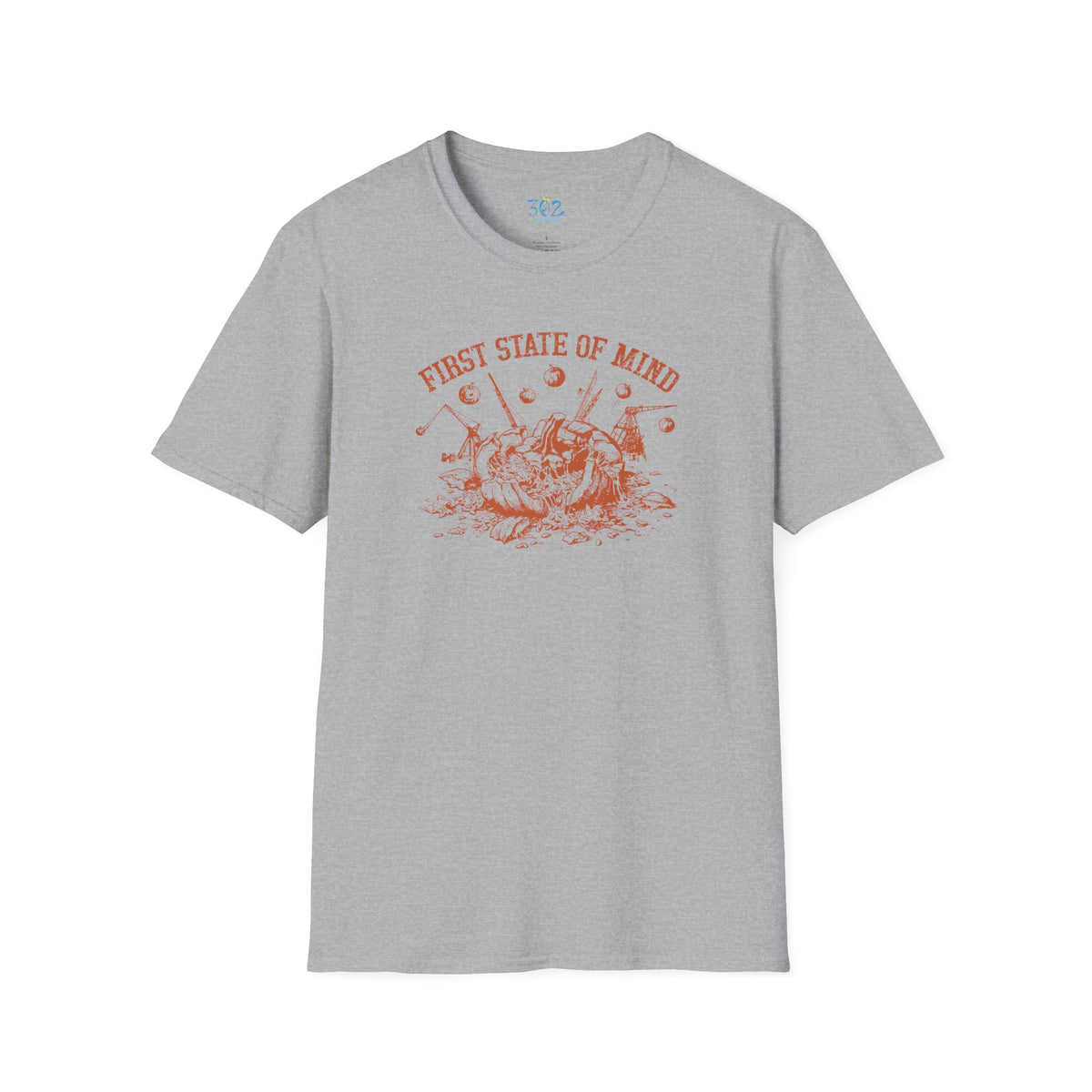Delaware First State of Mind Pumpkin Chunkin Crew Neck Tee Dark
