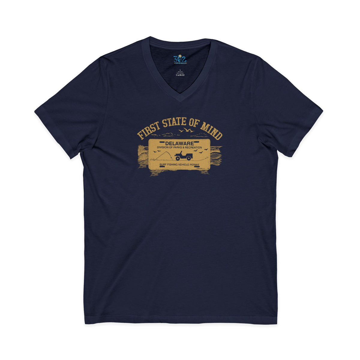 Delaware First State Surf Fishing Unisex V neck