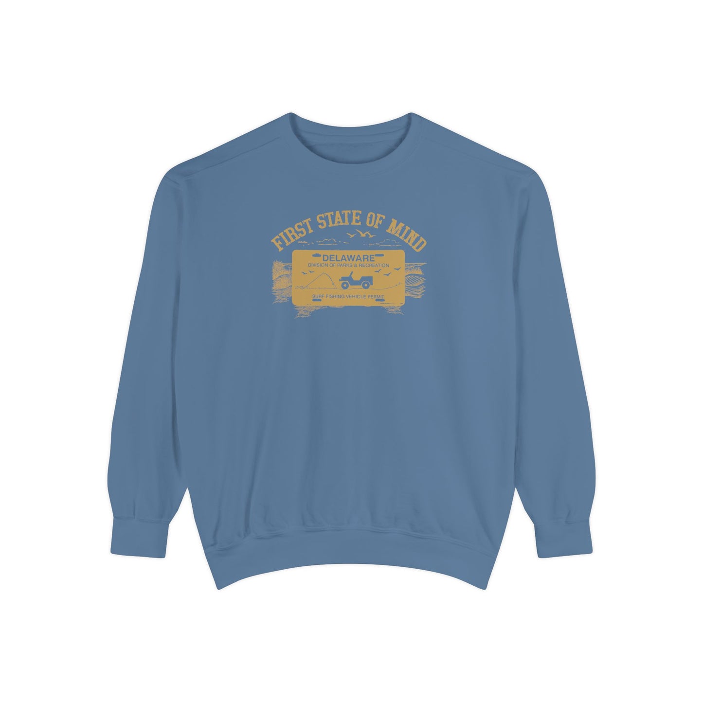Delaware First State Surf Fishing Sweat Shirt Dark Colors