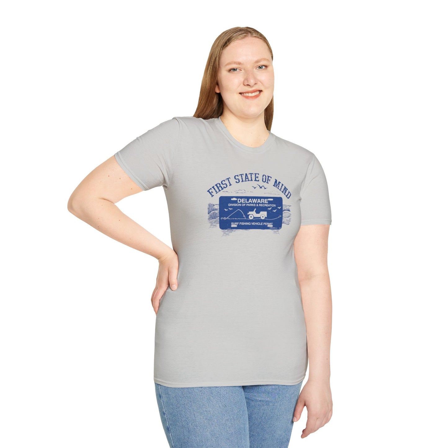 Delaware First State of Mind Surf Fishing Crew Neck Tee