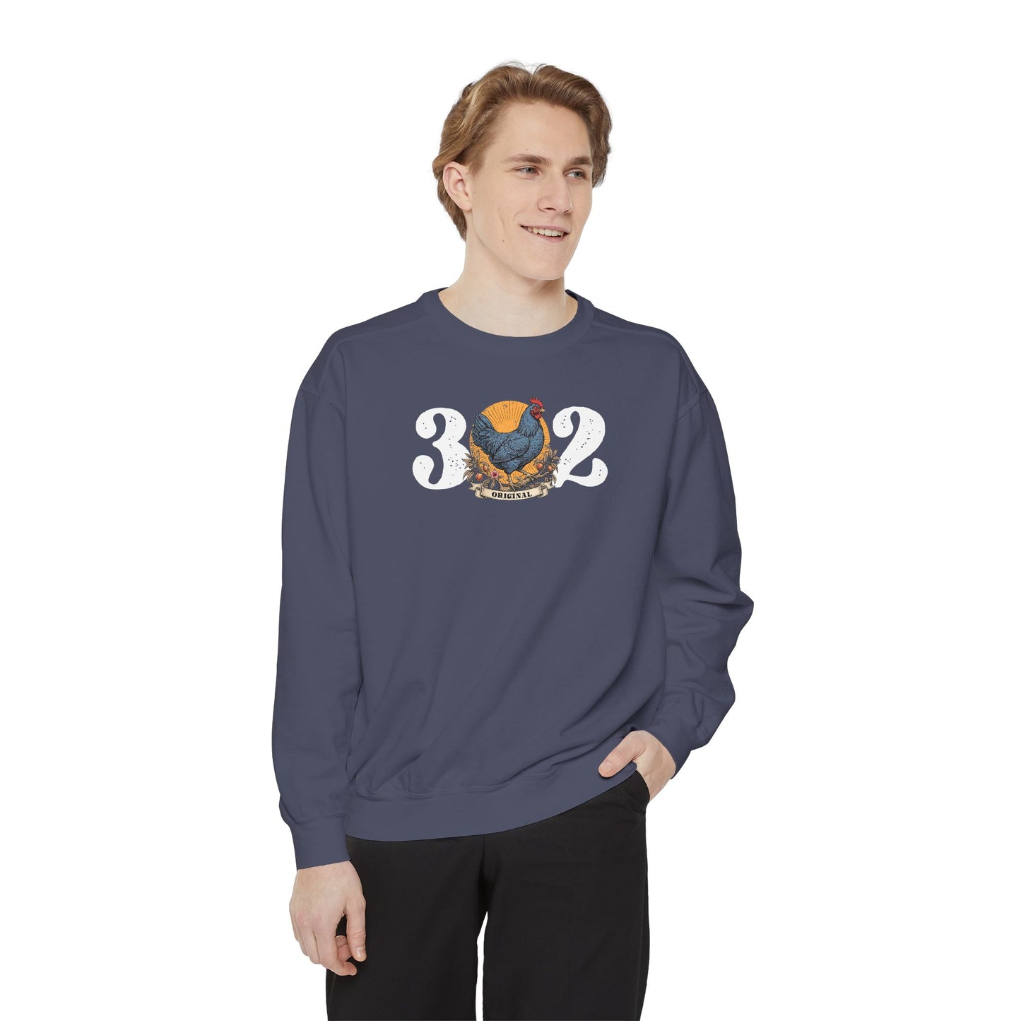 302 Original Delaware Blue Hen Unisex Garment-Dyed Sweatshirt