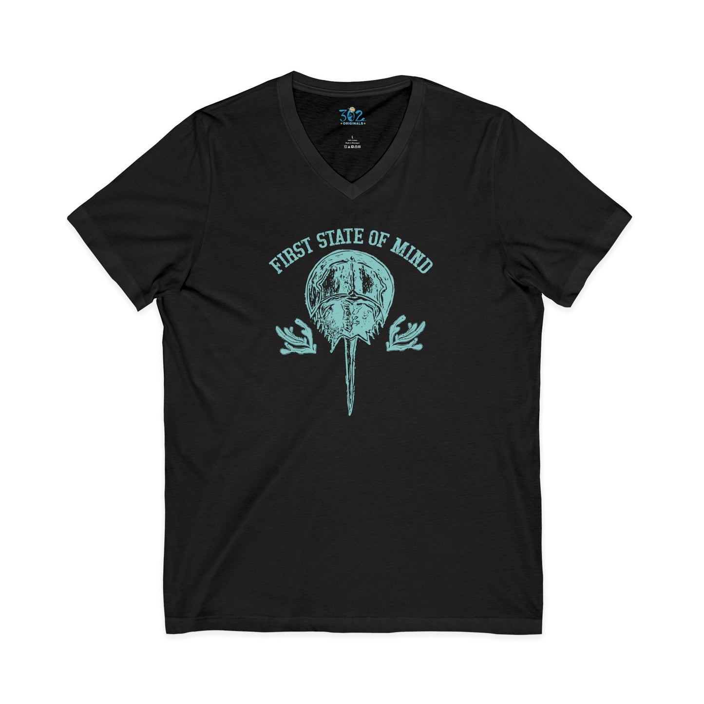 Delaware First State of Mind Horse Shoe Crab V-Neck Tee