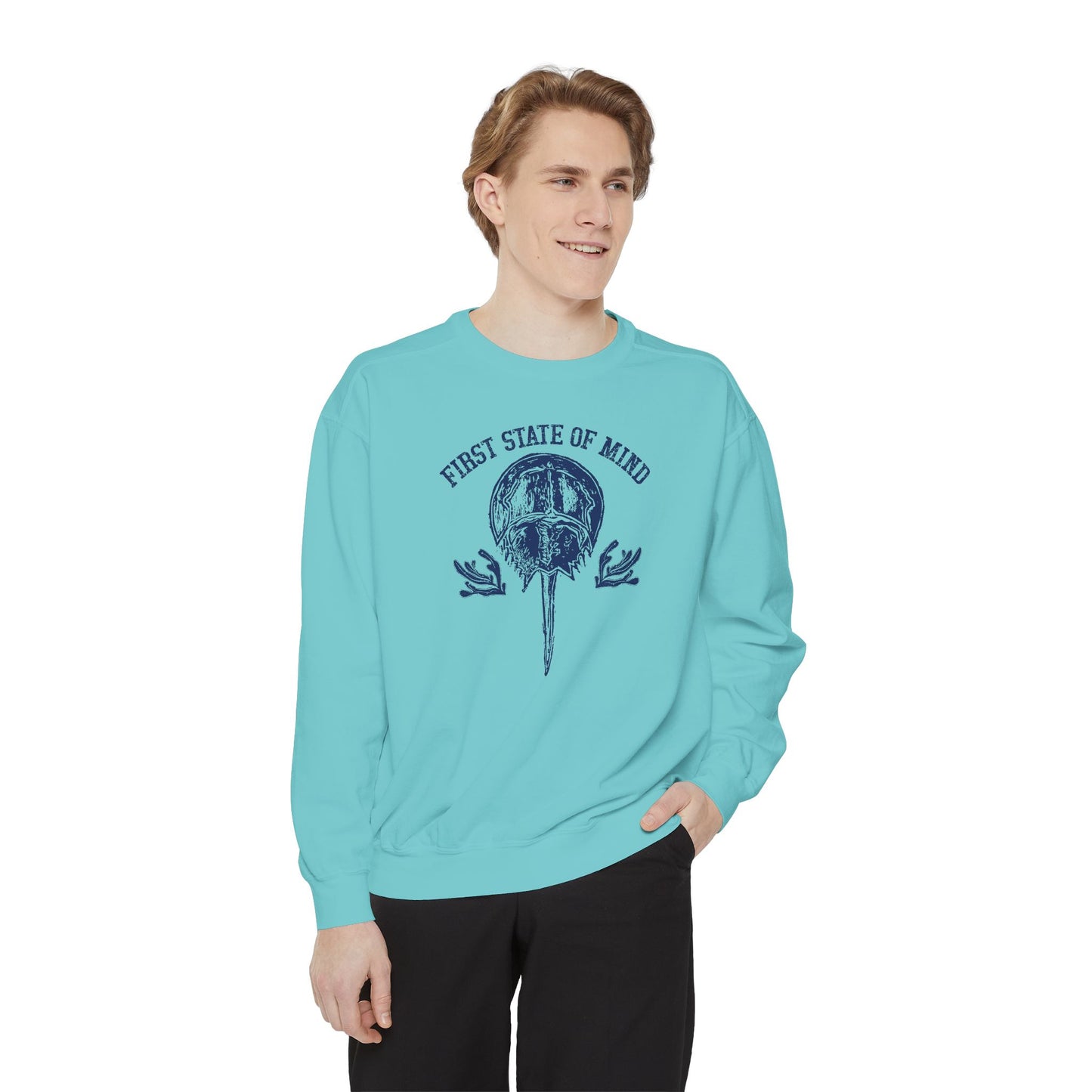 Horse Shoe Crab First State of Mind Unisex Garment-Dyed Sweatshirt