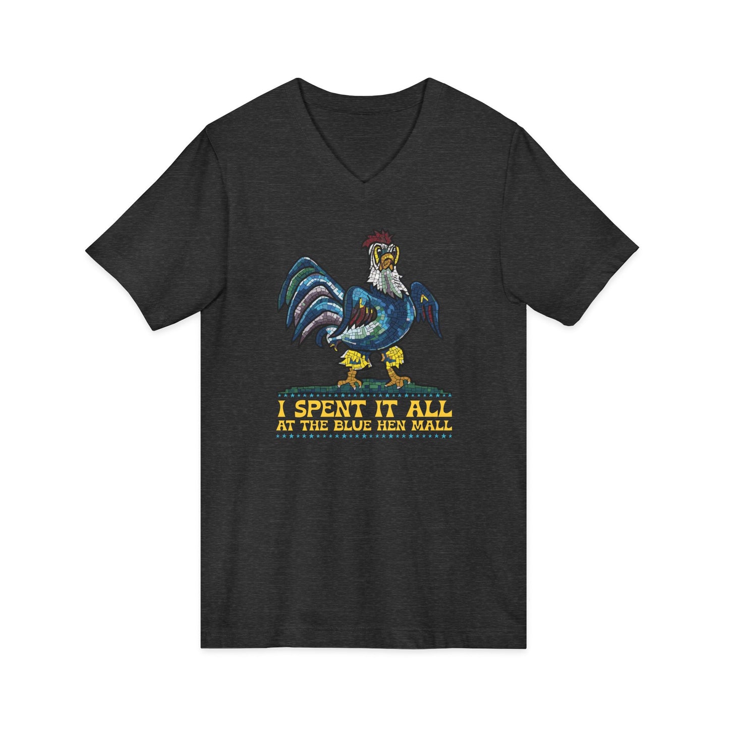 "Spent it All" Delaware Blue Hen Mall V-Neck Tee
