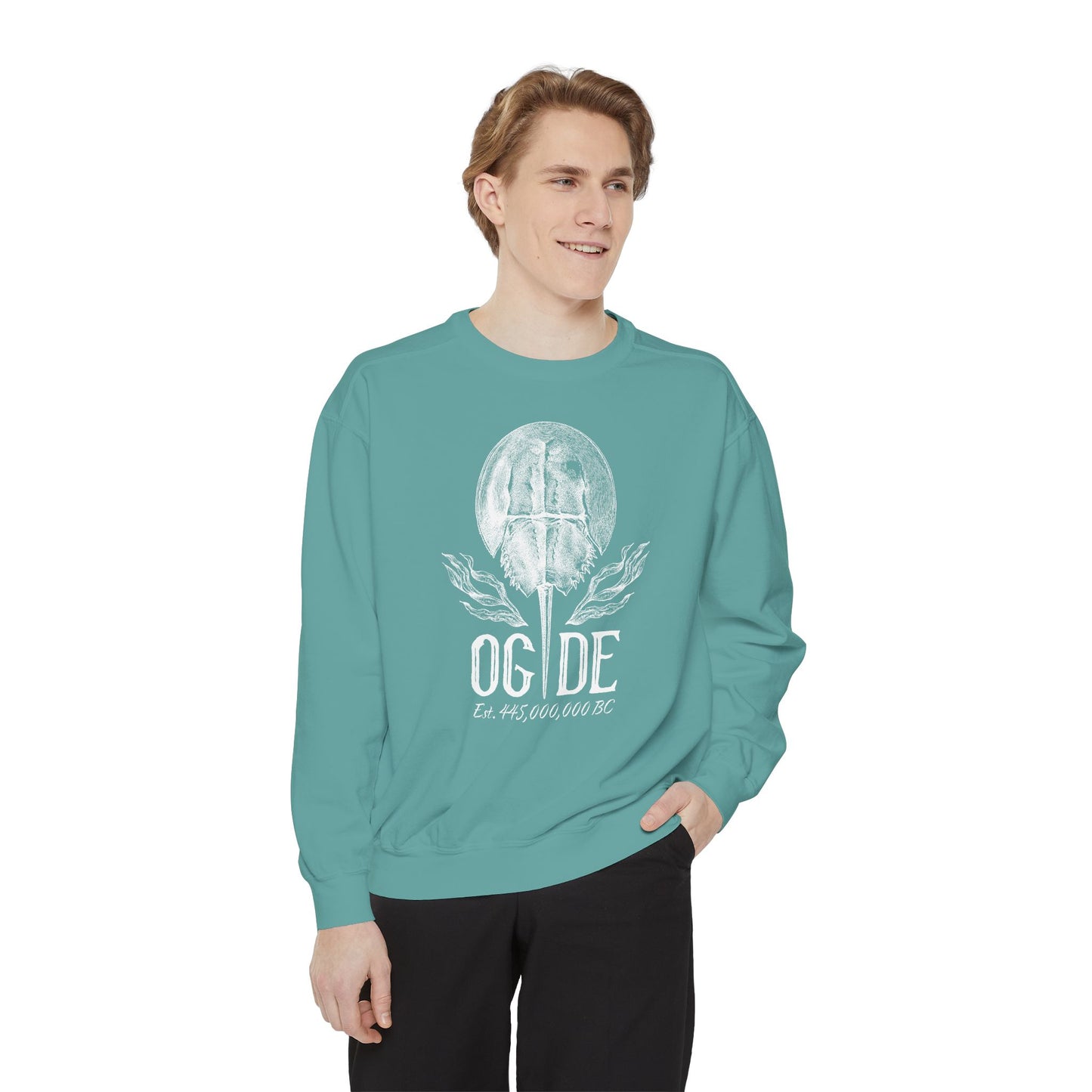 OG DE Delaware Horse Shoe Crab Unisex Garment-Dyed Sweatshirt