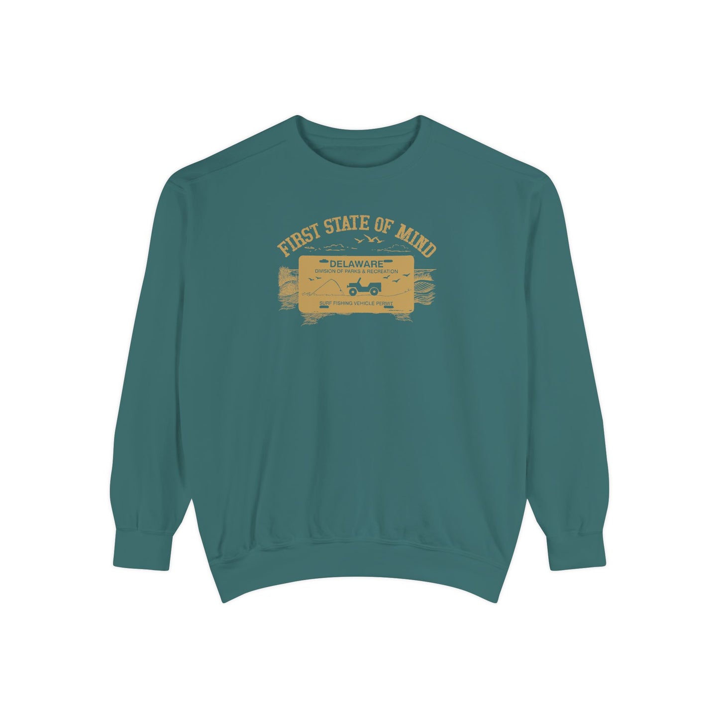 Delaware First State Surf Fishing Sweat Shirt Dark Colors