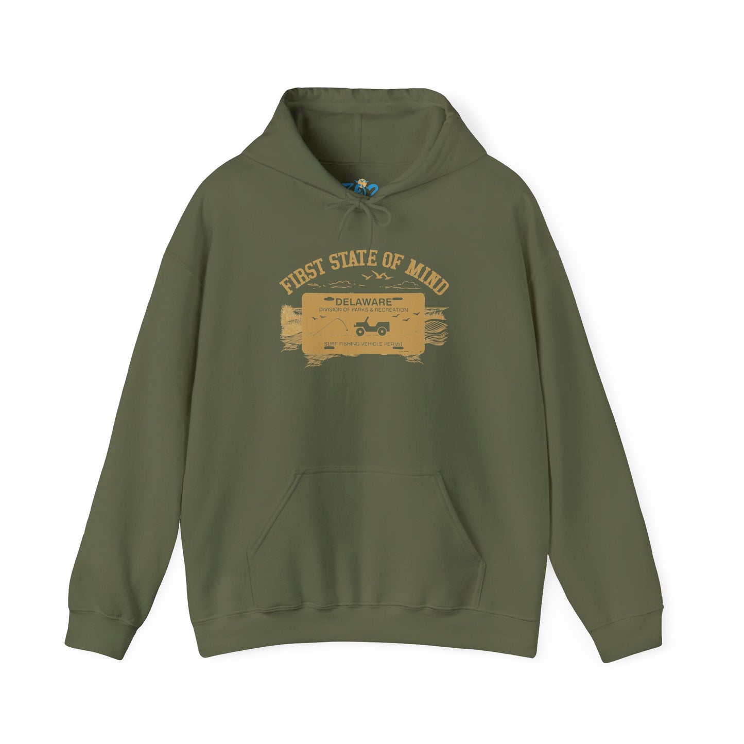 Delaware First State of Mind Surf Fishing Hoodie Dark