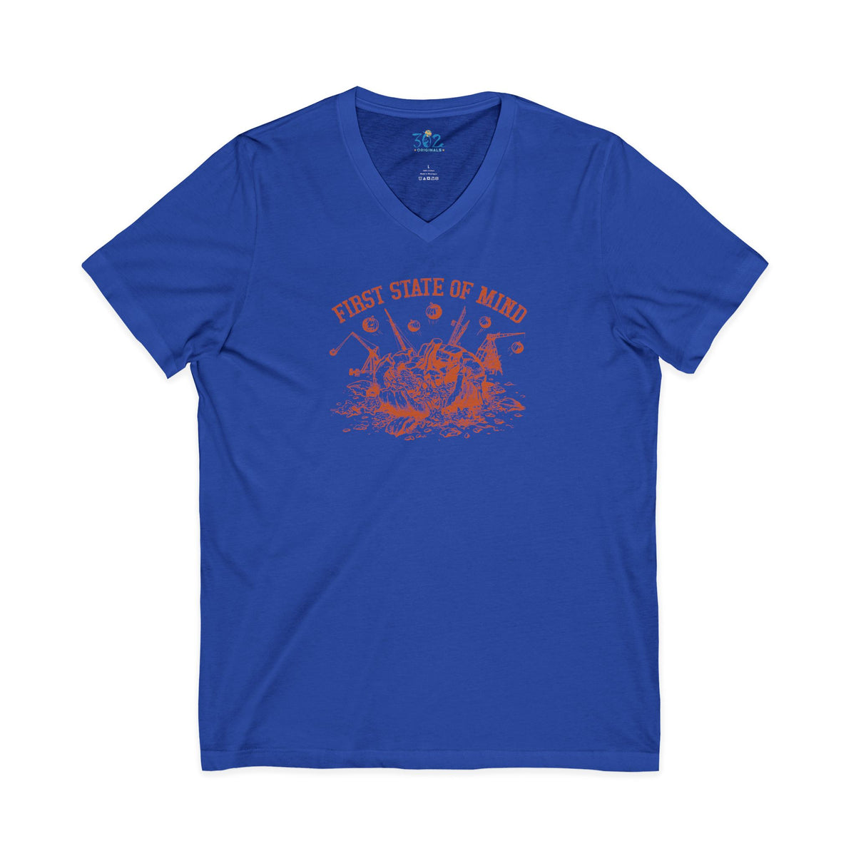 Delaware First State of Mind Pumpkin Chunkin Unisex V neck