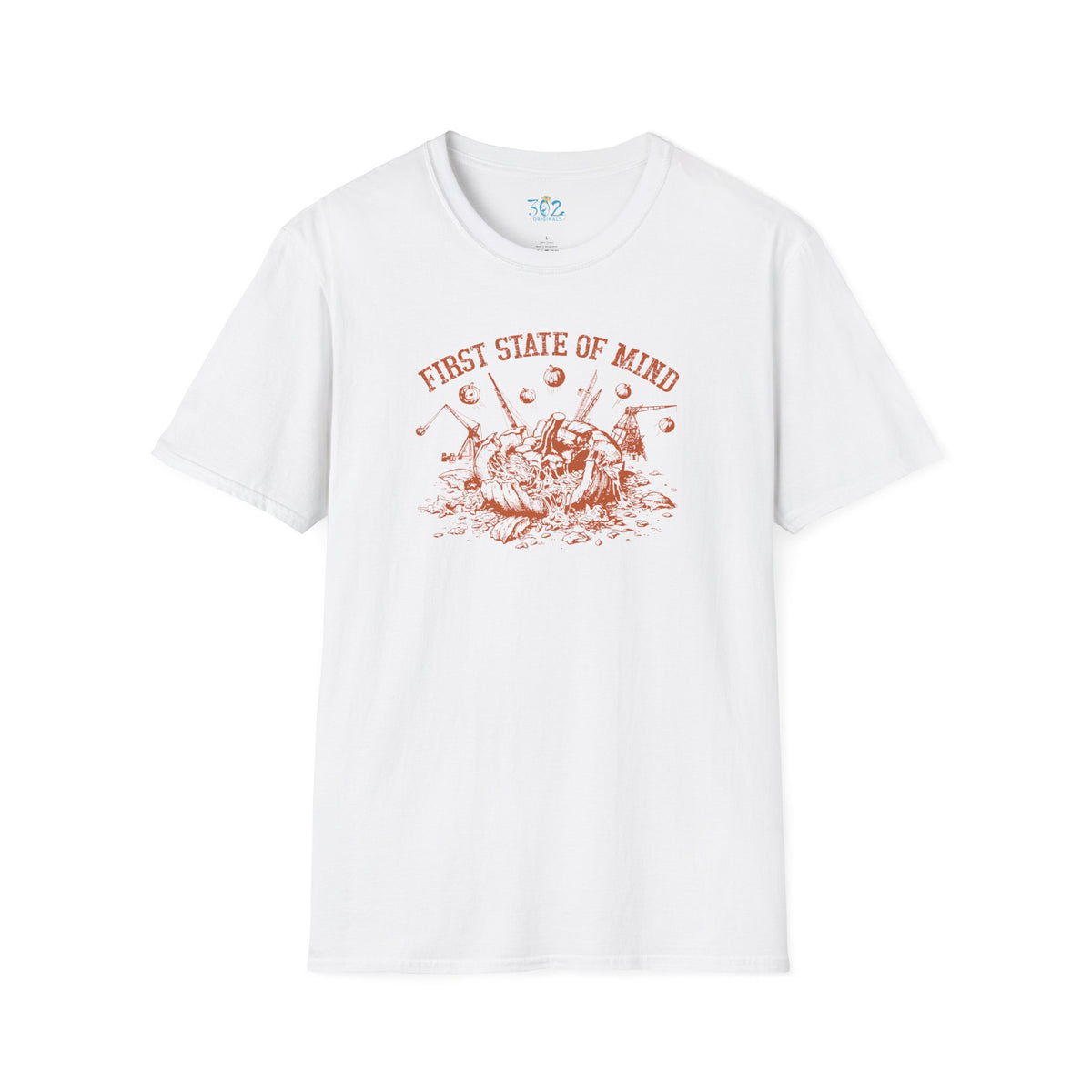 Delaware First State of Mind Pumpkin Chunkin Crew Neck Tee Dark