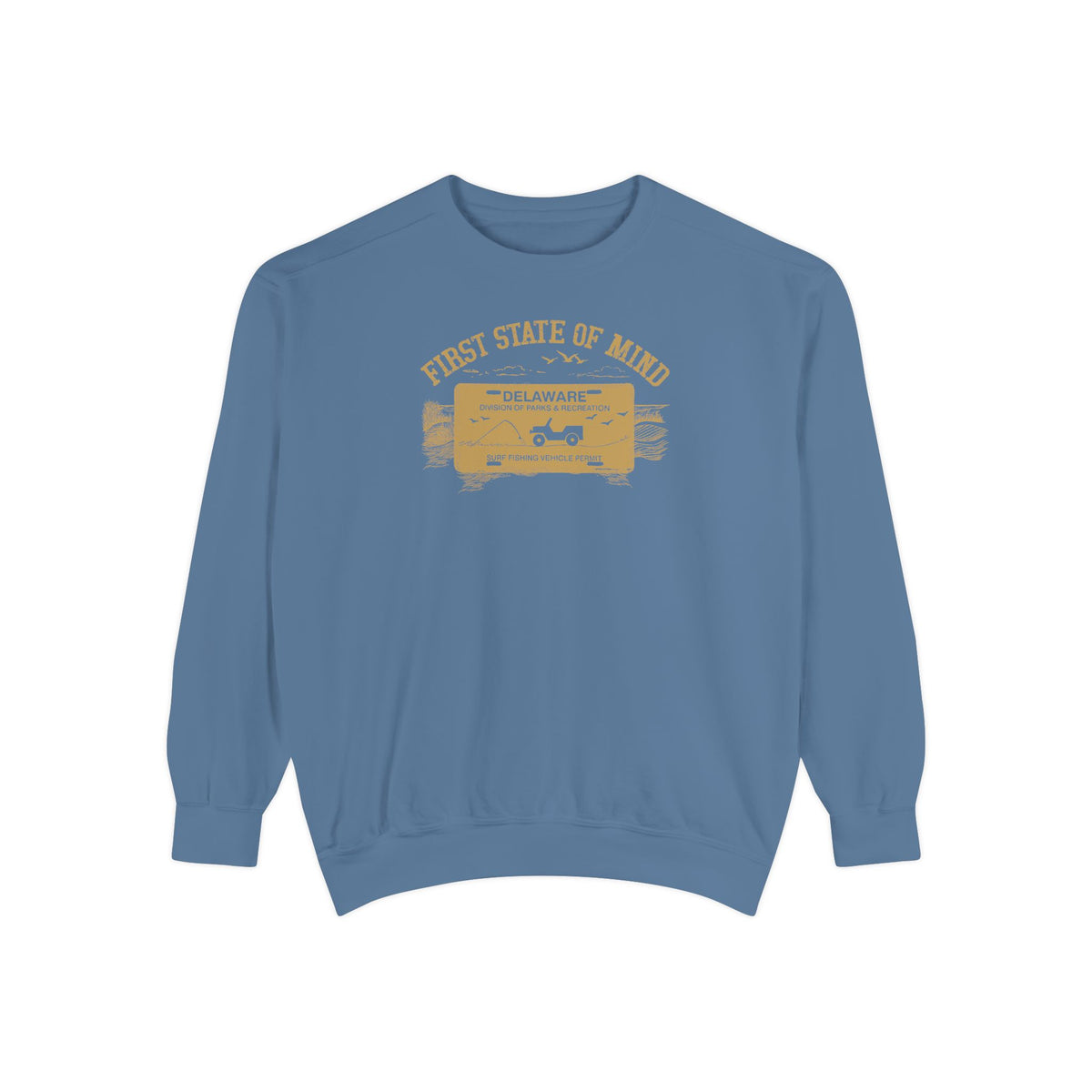 Delaware First State Surf Fishing Sweat Shirt Dark Colors