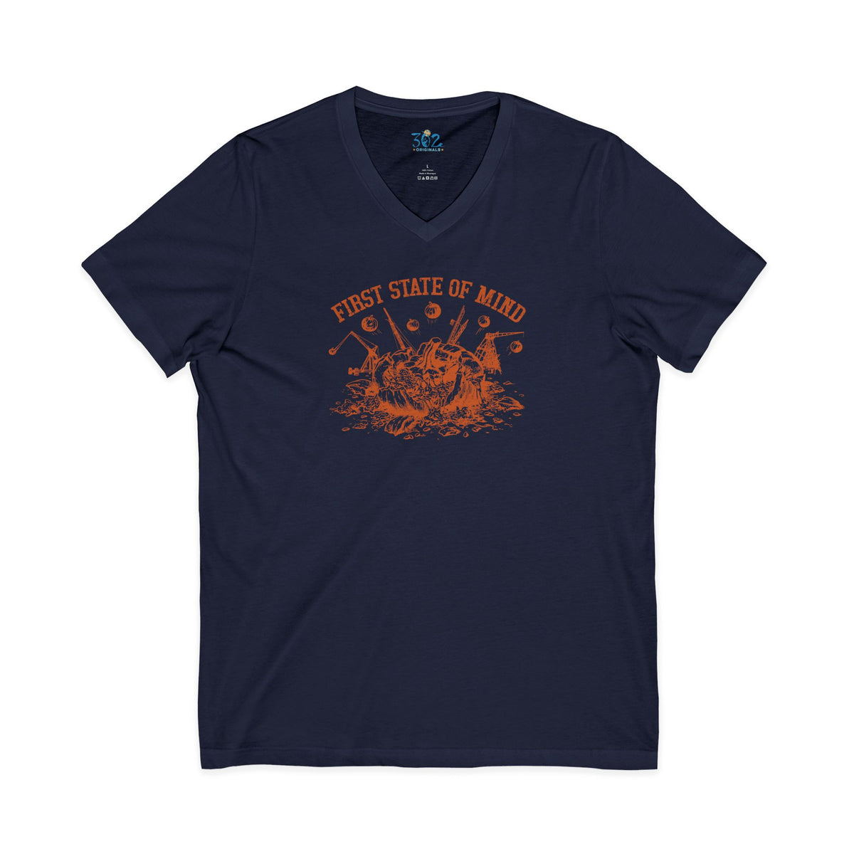 Delaware First State of Mind Pumpkin Chunkin Unisex V neck