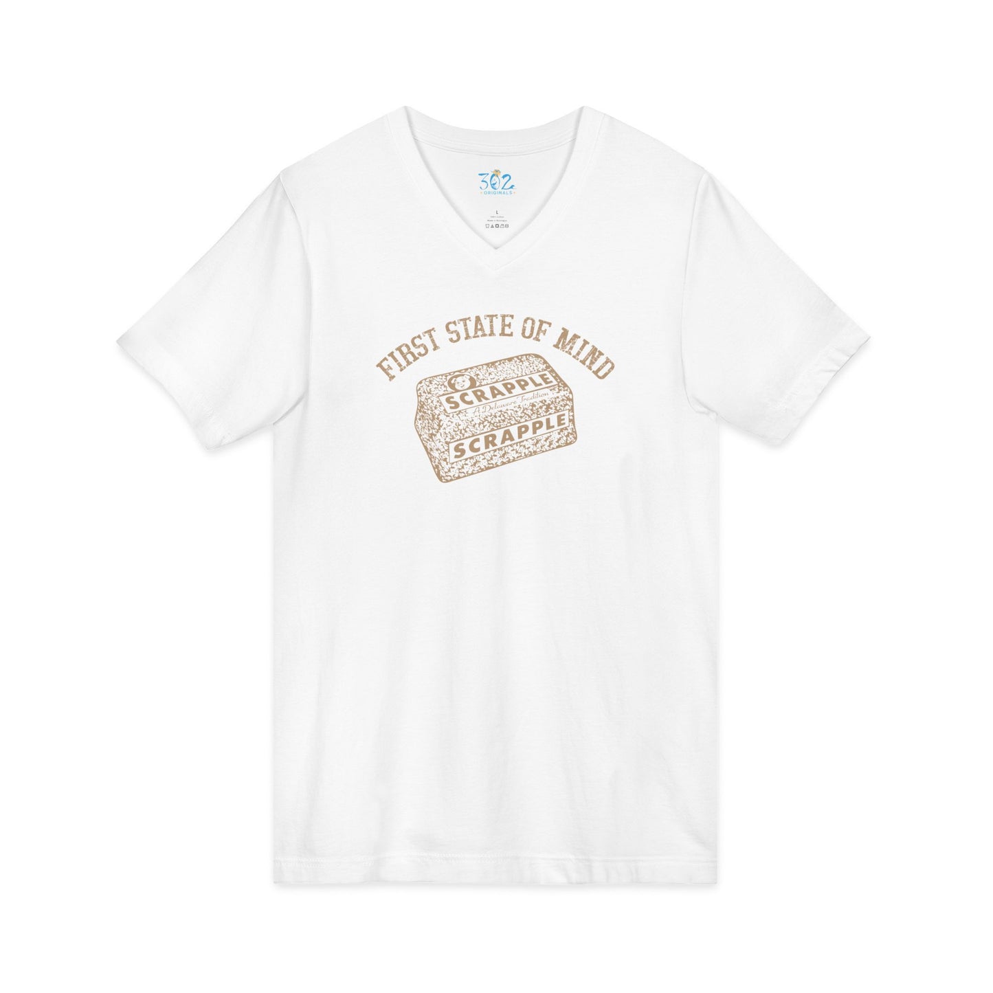 Delaware First State of Mind Scrapple Unisex V neck T shirt