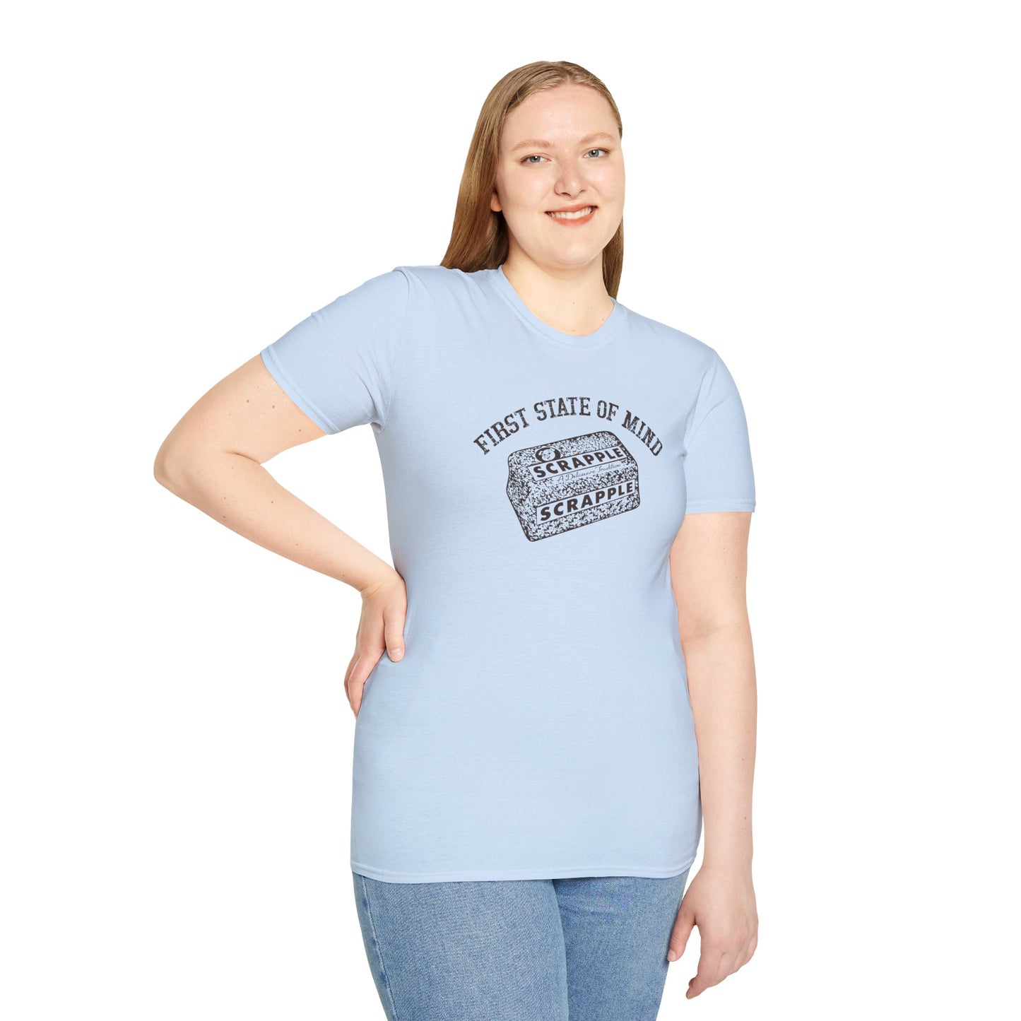 Delaware First State of Mind Scrapple Crew Neck Tee Shirt