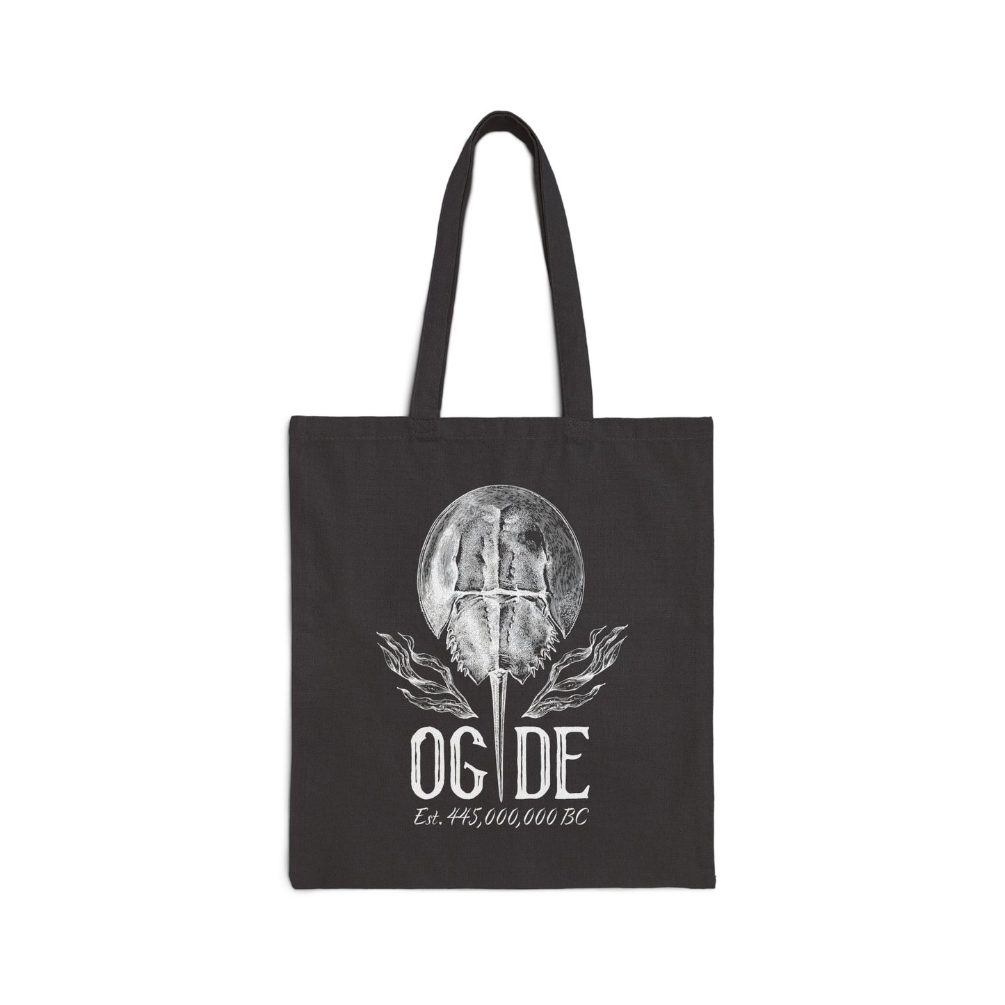 DE OG Horseshoe Crab Design Cotton Canvas Tote Bag