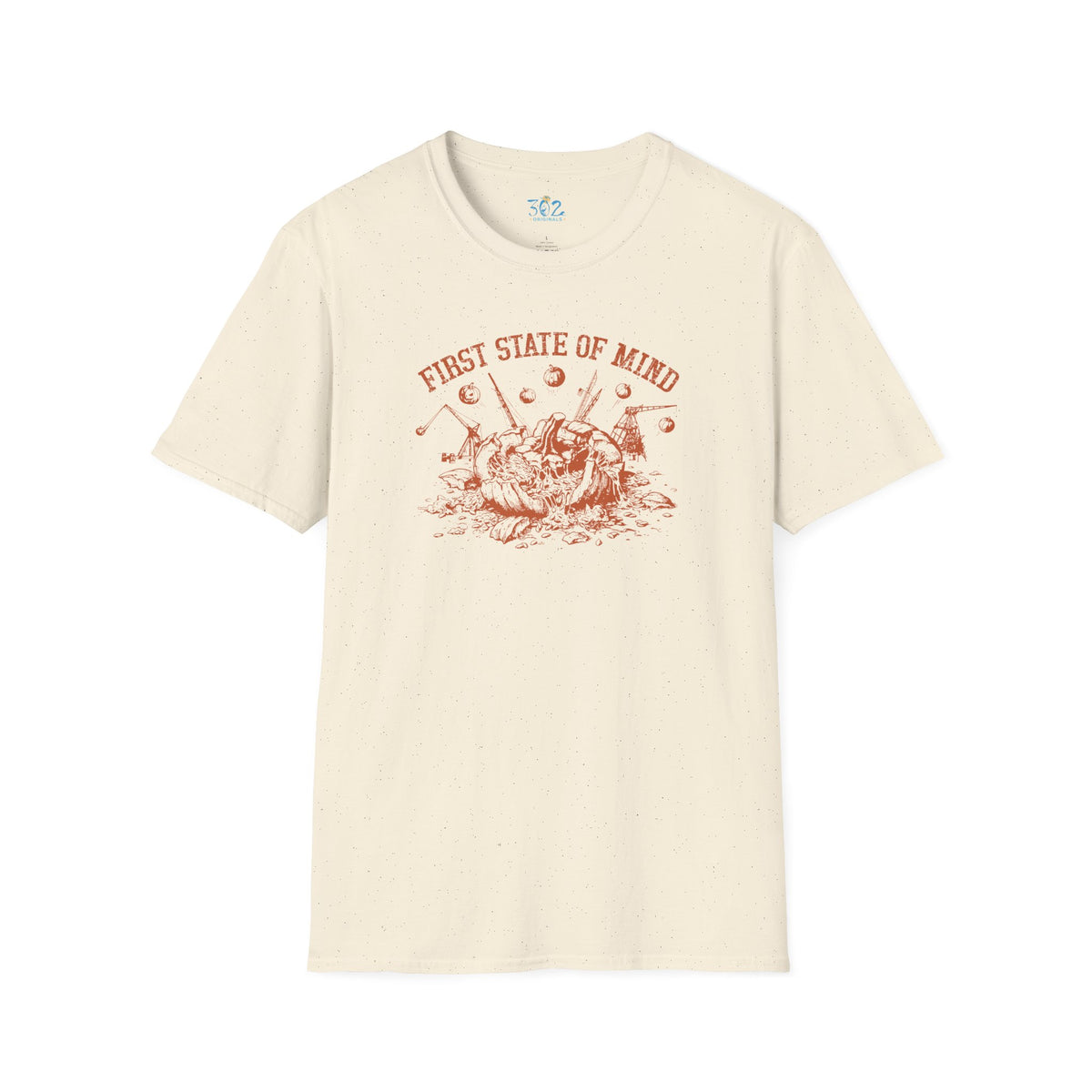 Delaware First State of Mind Pumpkin Chunkin Crew Neck Tee Dark