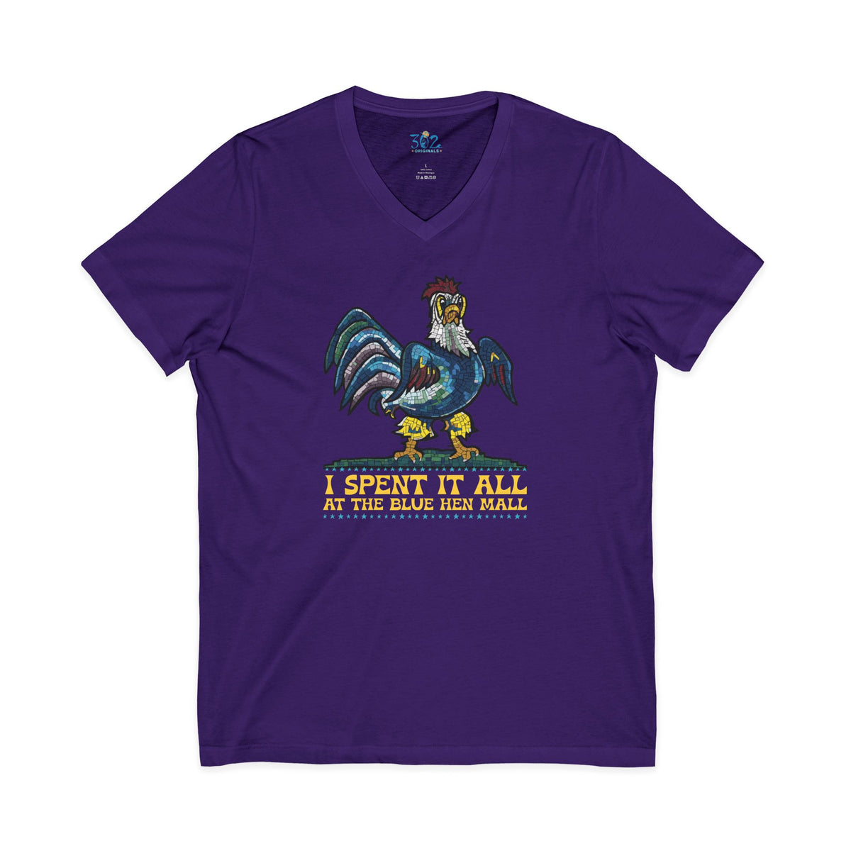 Spent it All - Dover Blue Hen Mall V-Neck Tee