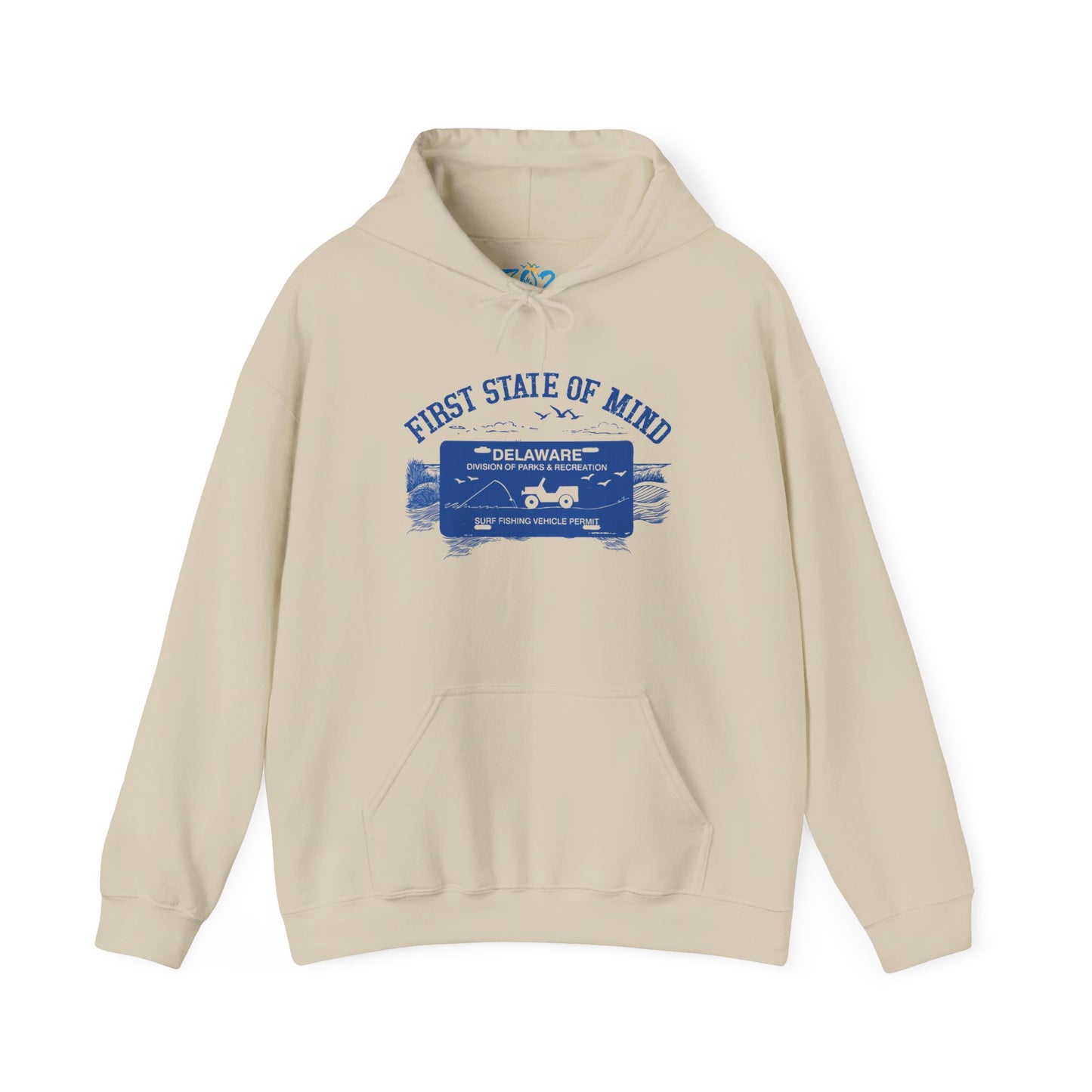 Delaware First State Surf Fishing Hoodie Light Color