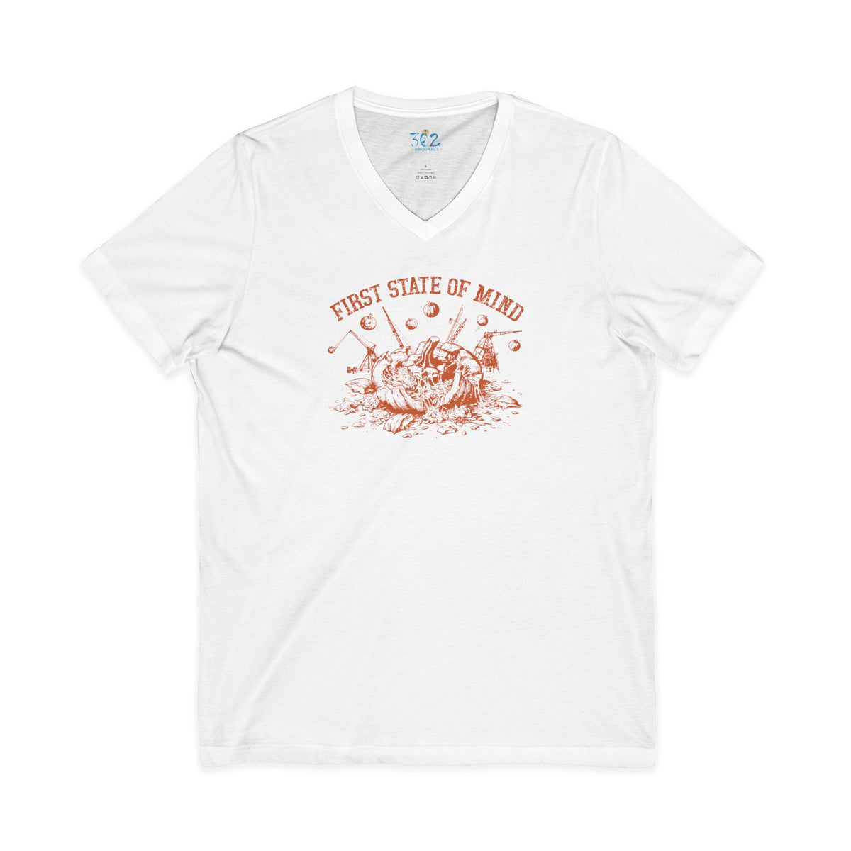 Delaware First State of Mind Pumpkin Chunkin Unisex V neck