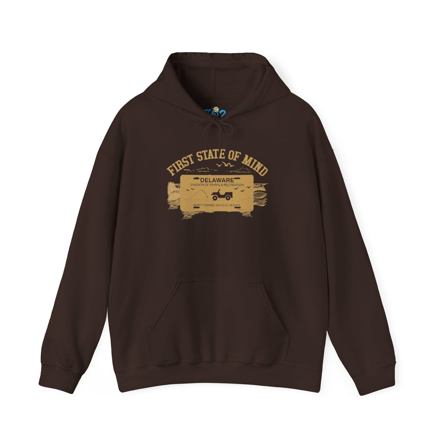 Delaware First State of Mind Surf Fishing Hoodie Dark
