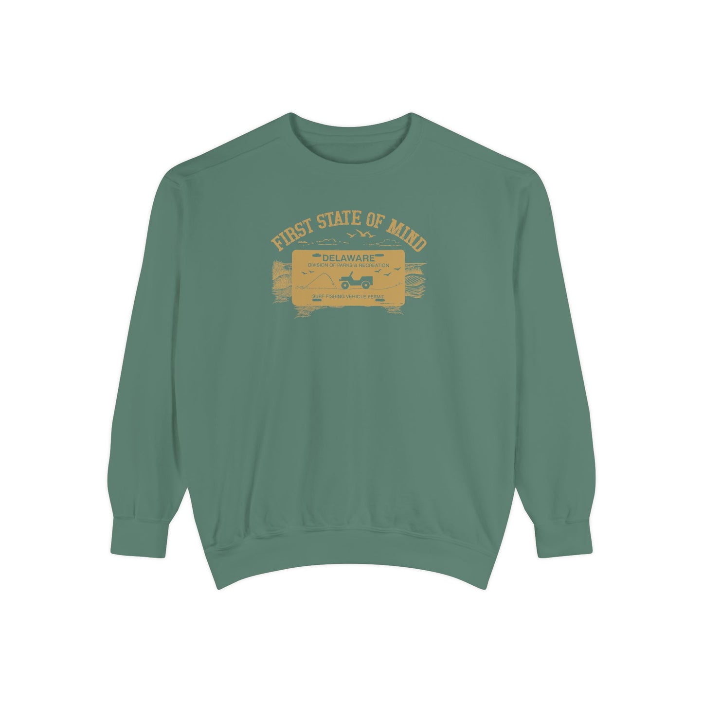 Delaware First State Surf Fishing Sweat Shirt Dark Colors
