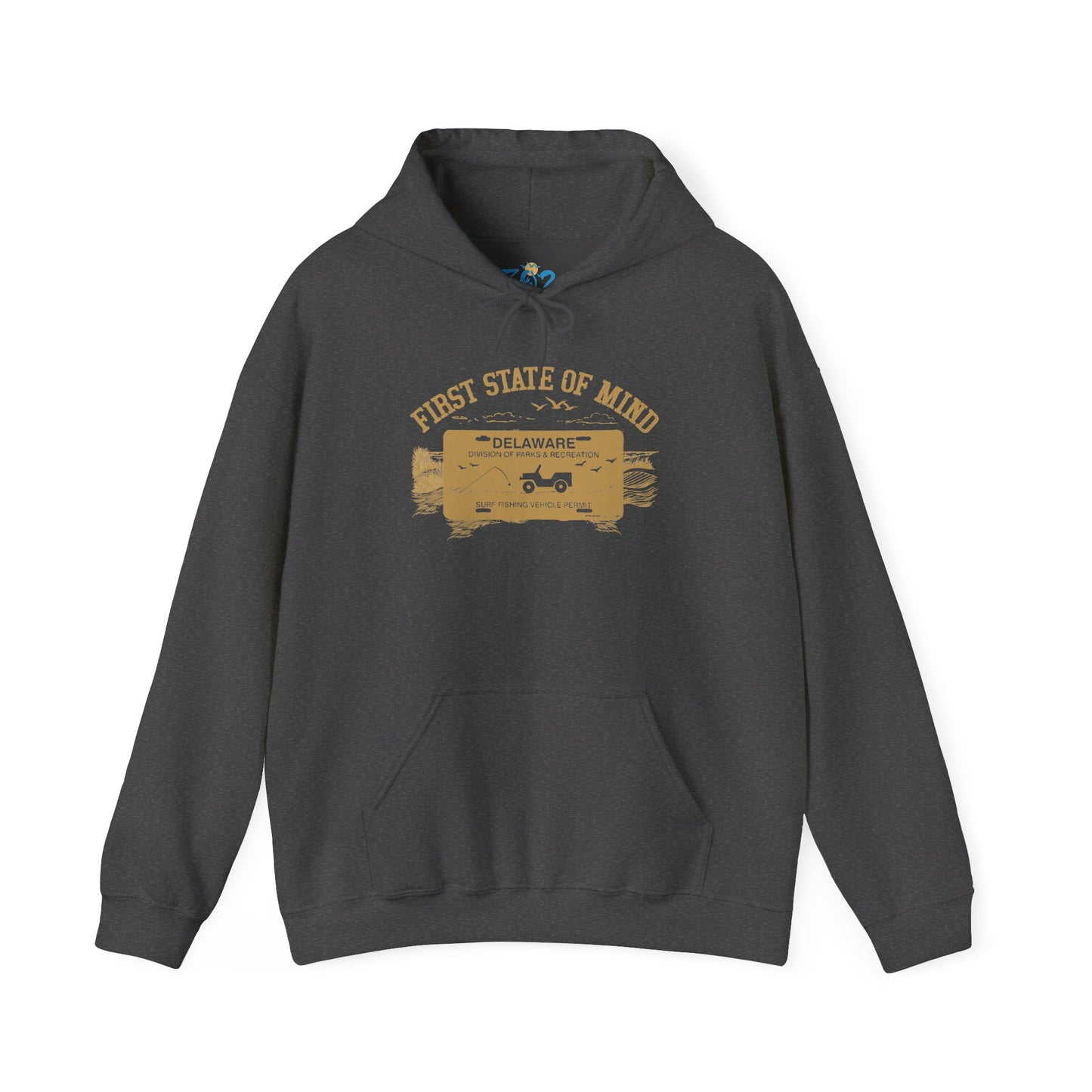 Delaware First State of Mind Surf Fishing Hoodie Dark