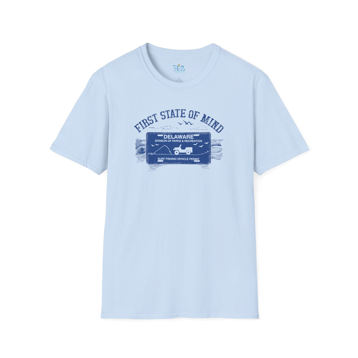 Delaware First State of Mind Surf Fishing Crew Neck Tee