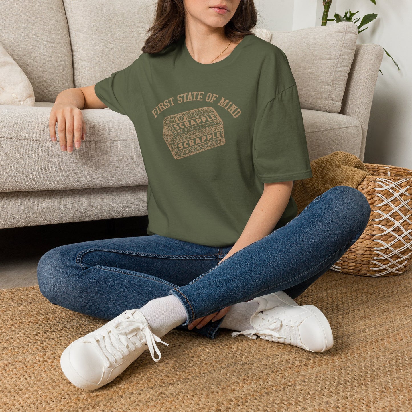Delaware First State of Mind Scrapple Crew Neck Tee - Dark Colors