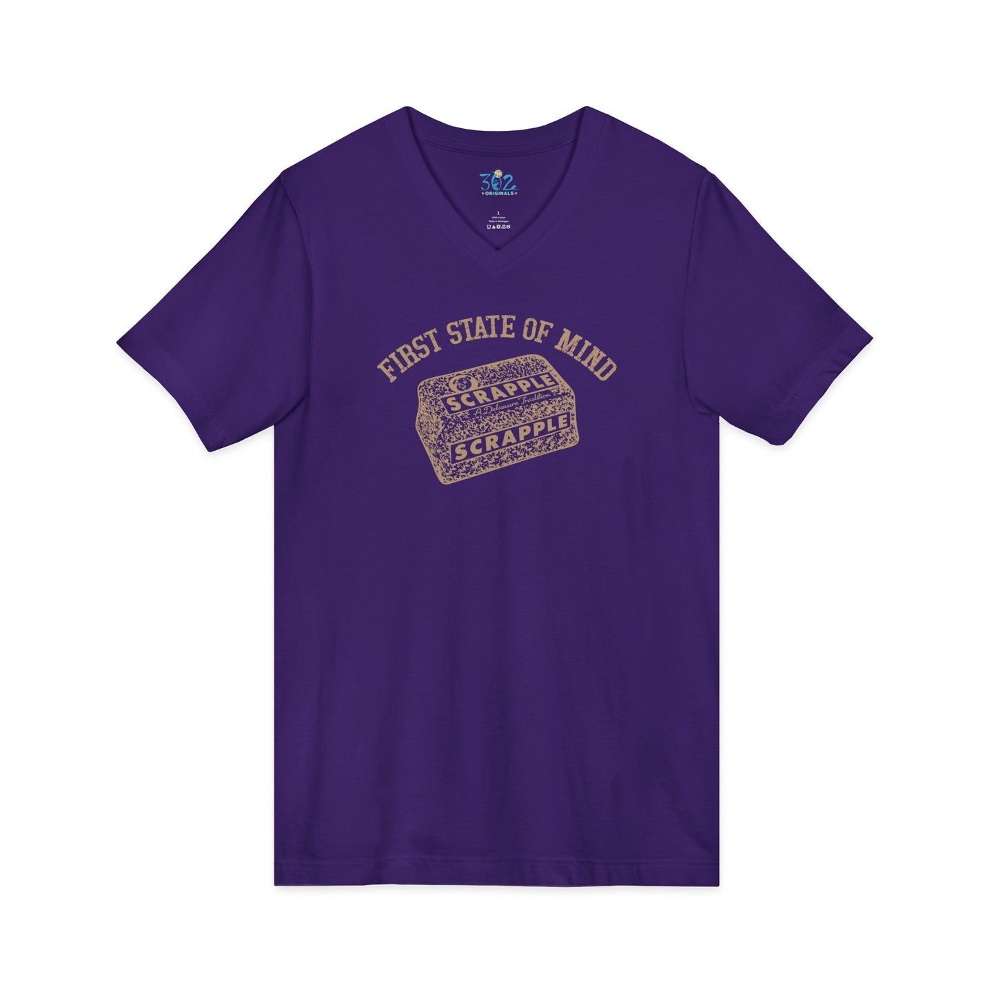 Delaware First State of Mind Scrapple Unisex V neck T shirt