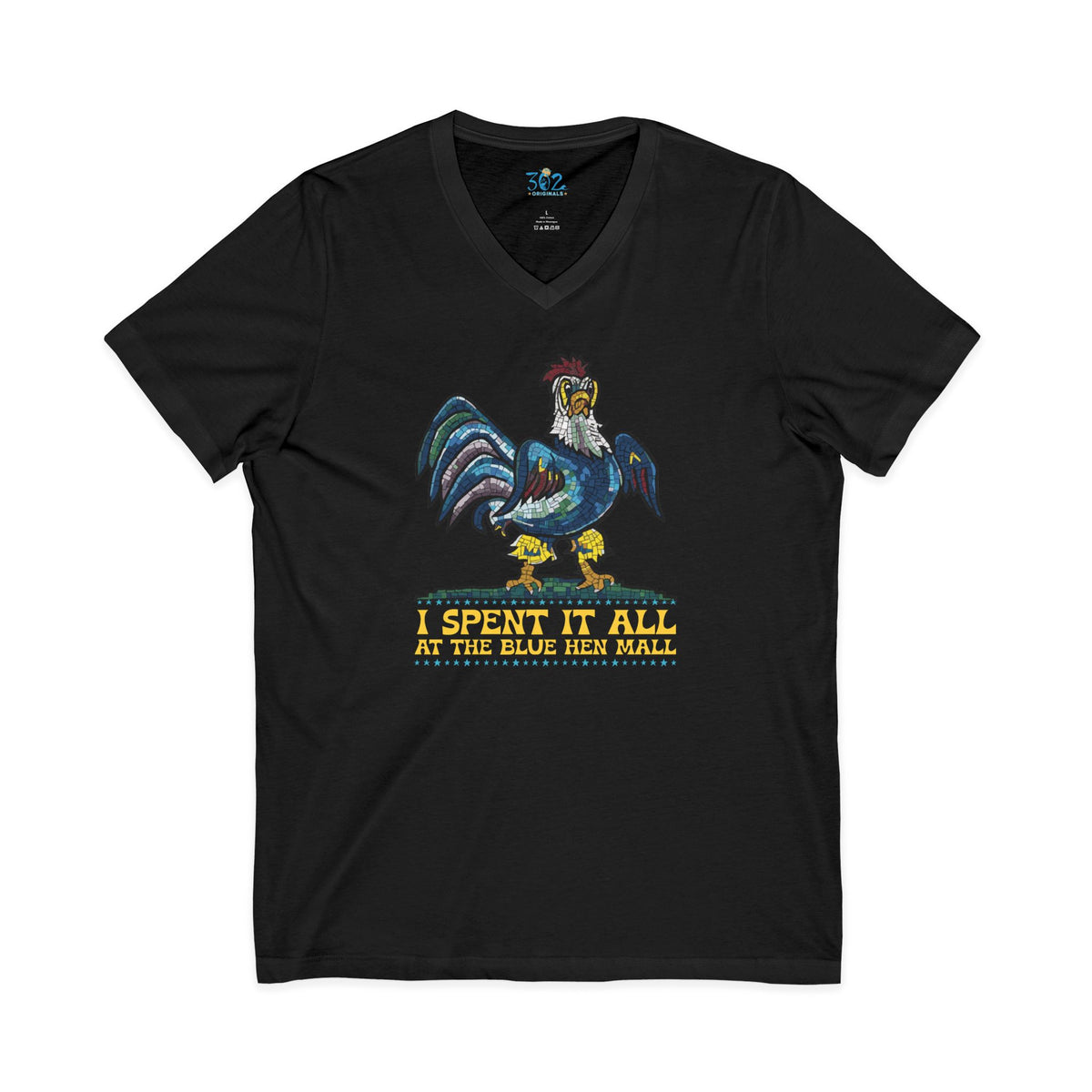 Spent it All - Dover Blue Hen Mall V-Neck Tee