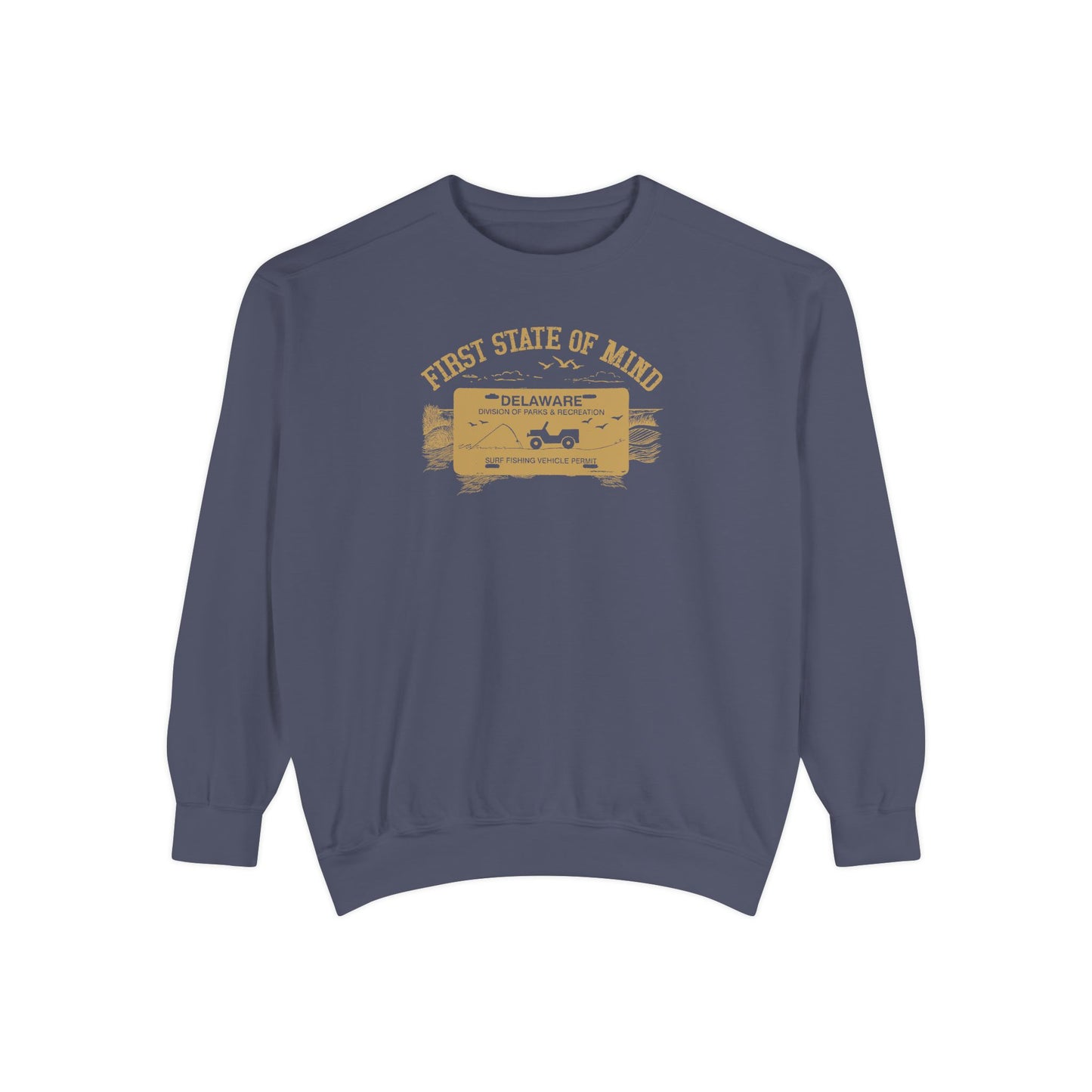 Delaware First State Surf Fishing Sweat Shirt Dark Colors