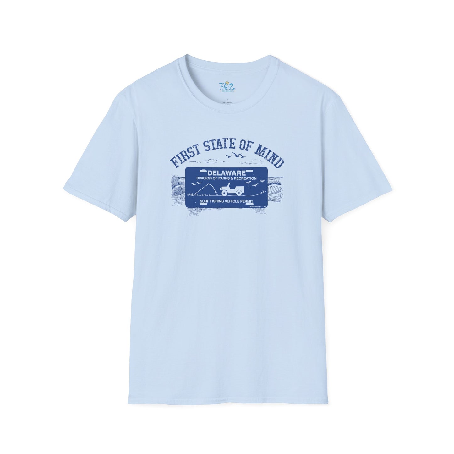 Delaware First State of Mind Surf Fishing Crew Neck Tee