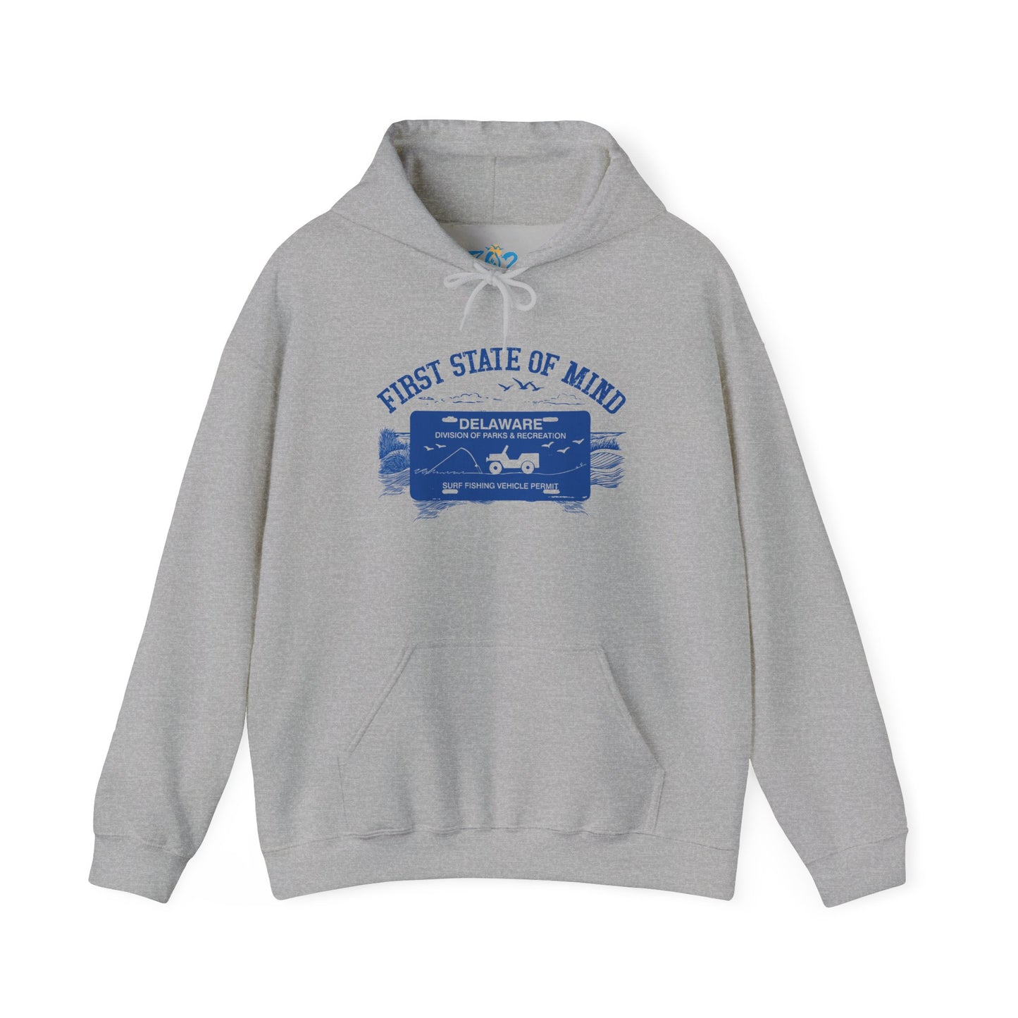 Delaware First State Surf Fishing Hoodie Light Color