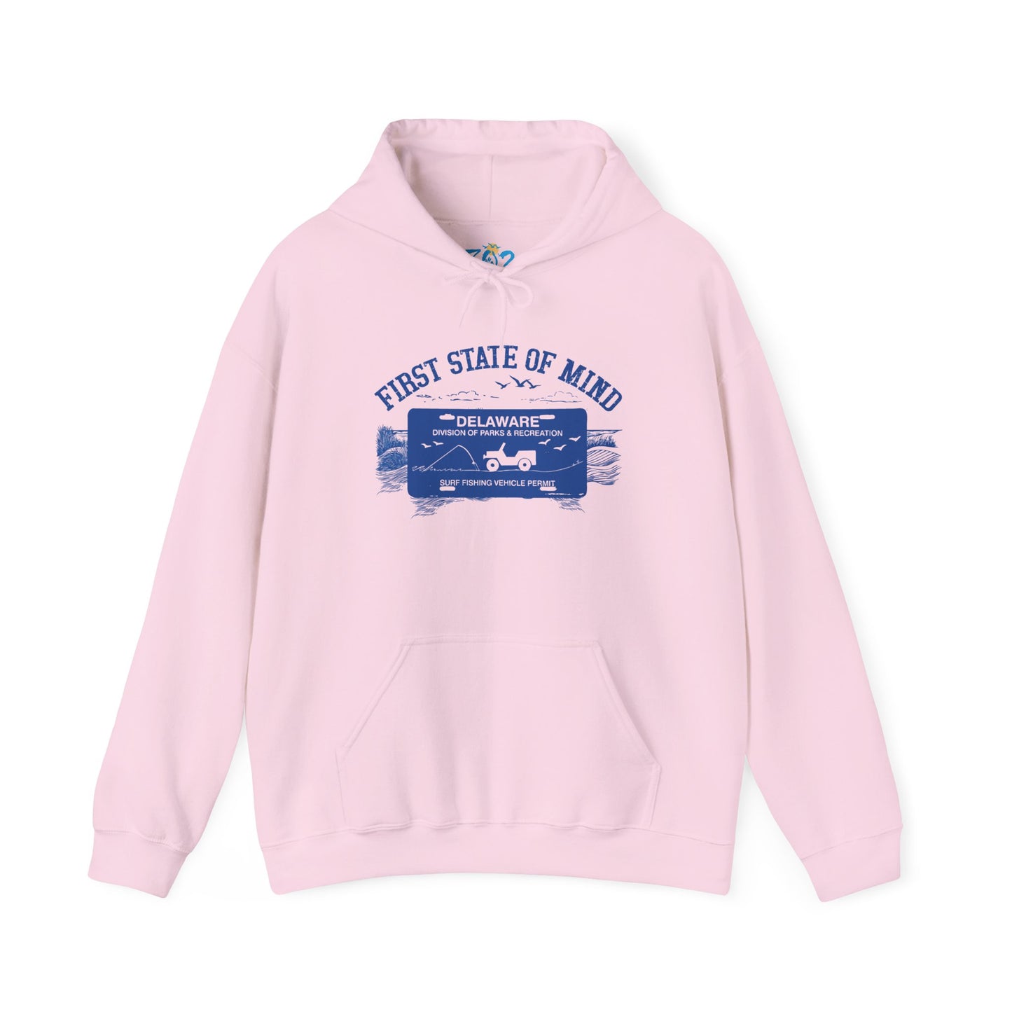 Delaware First State Surf Fishing Hoodie Light Color