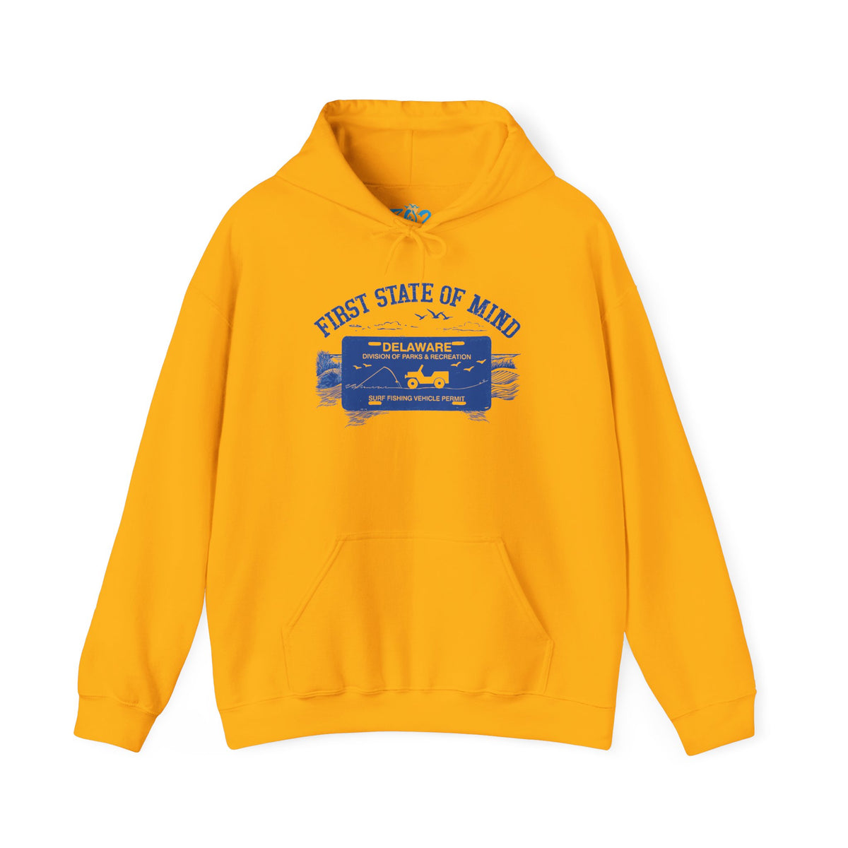 Delaware First State Surf Fishing Hoodie Light Color