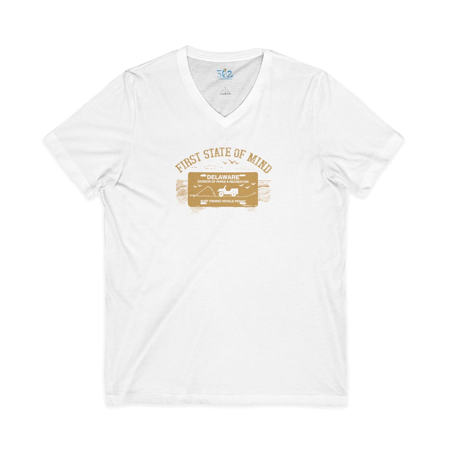 Delaware First State Surf Fishing Unisex V neck