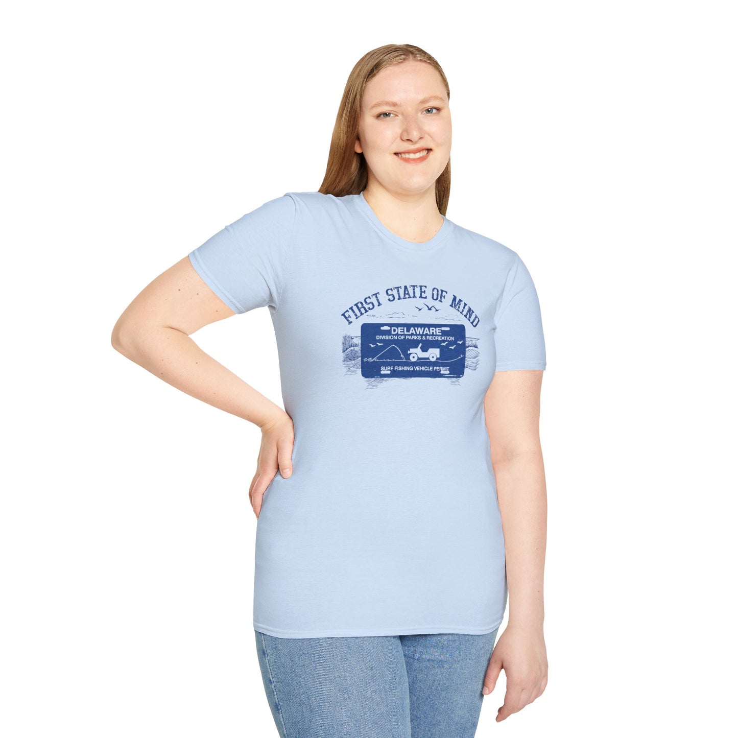 Delaware First State of Mind Surf Fishing Crew Neck Tee