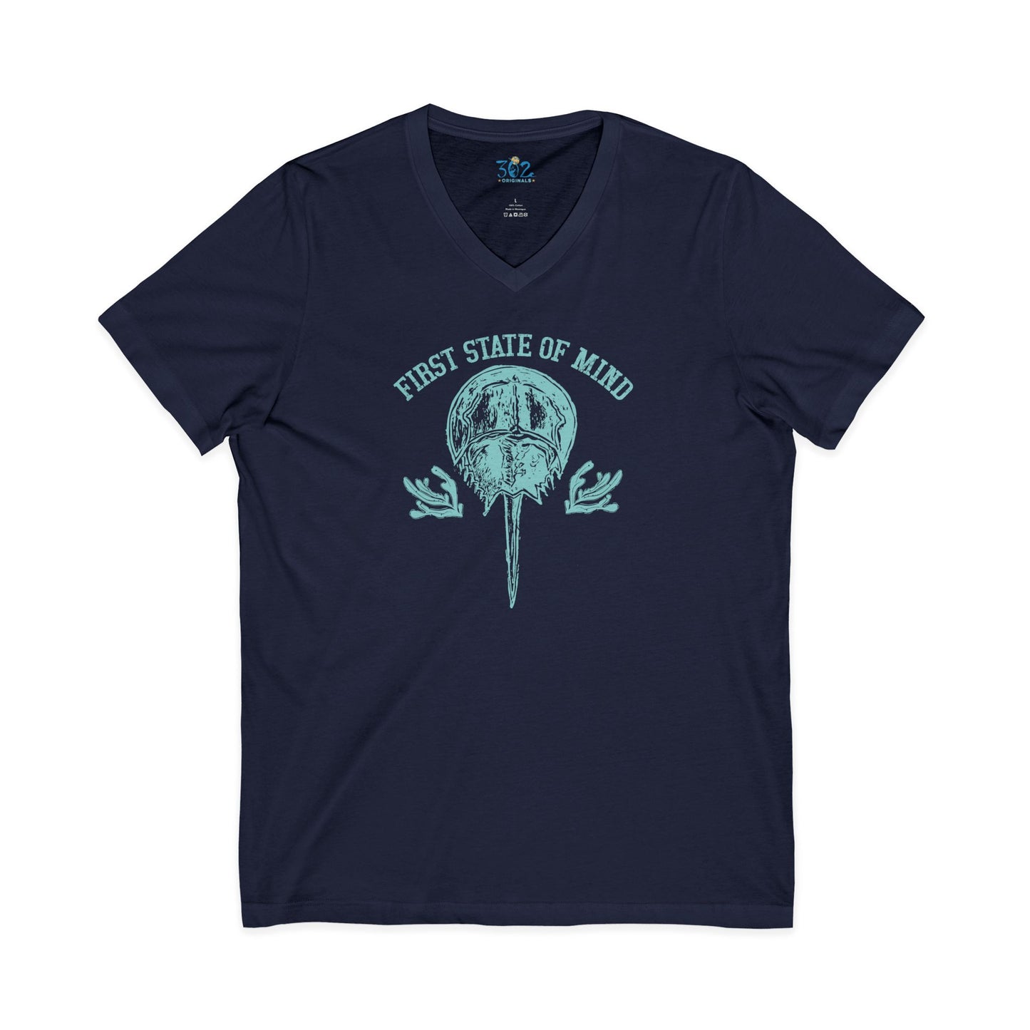 Delaware First State of Mind Horse Shoe Crab V-Neck Tee