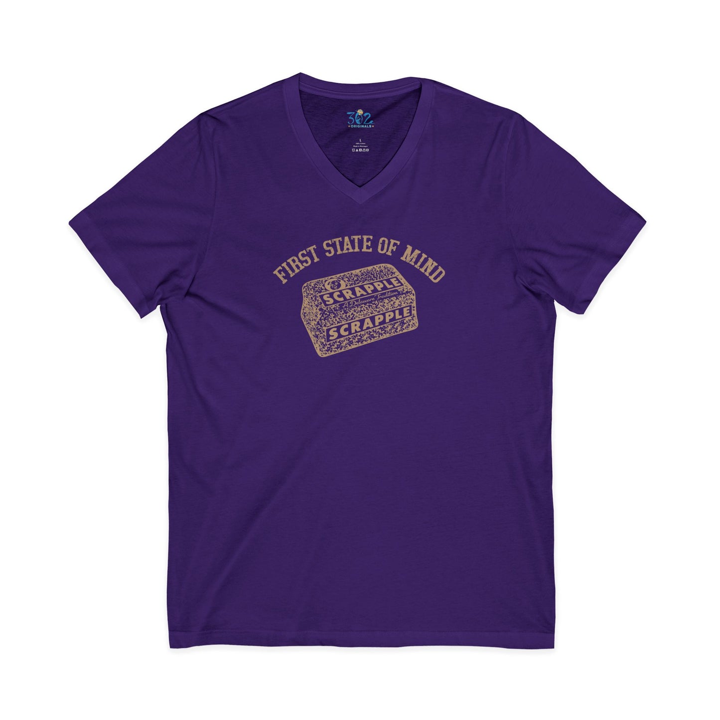 Delaware First State of Mind Scrapple Unisex V neck T shirt
