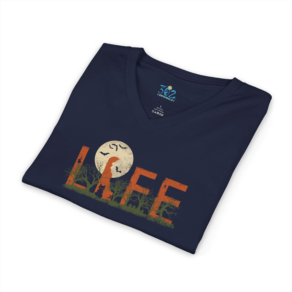 Delaware Halloween LIFE V-Neck T-Shirt | First State of Mind